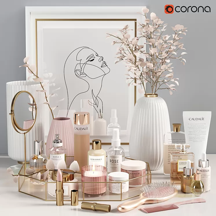 beauty decorative set 02 3D Model