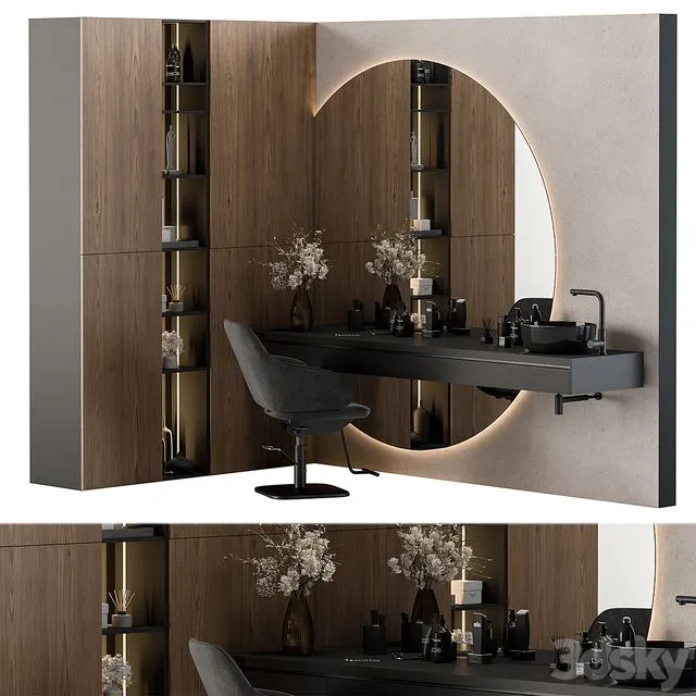 Beauty Salon Barber Shop 09 3D Model