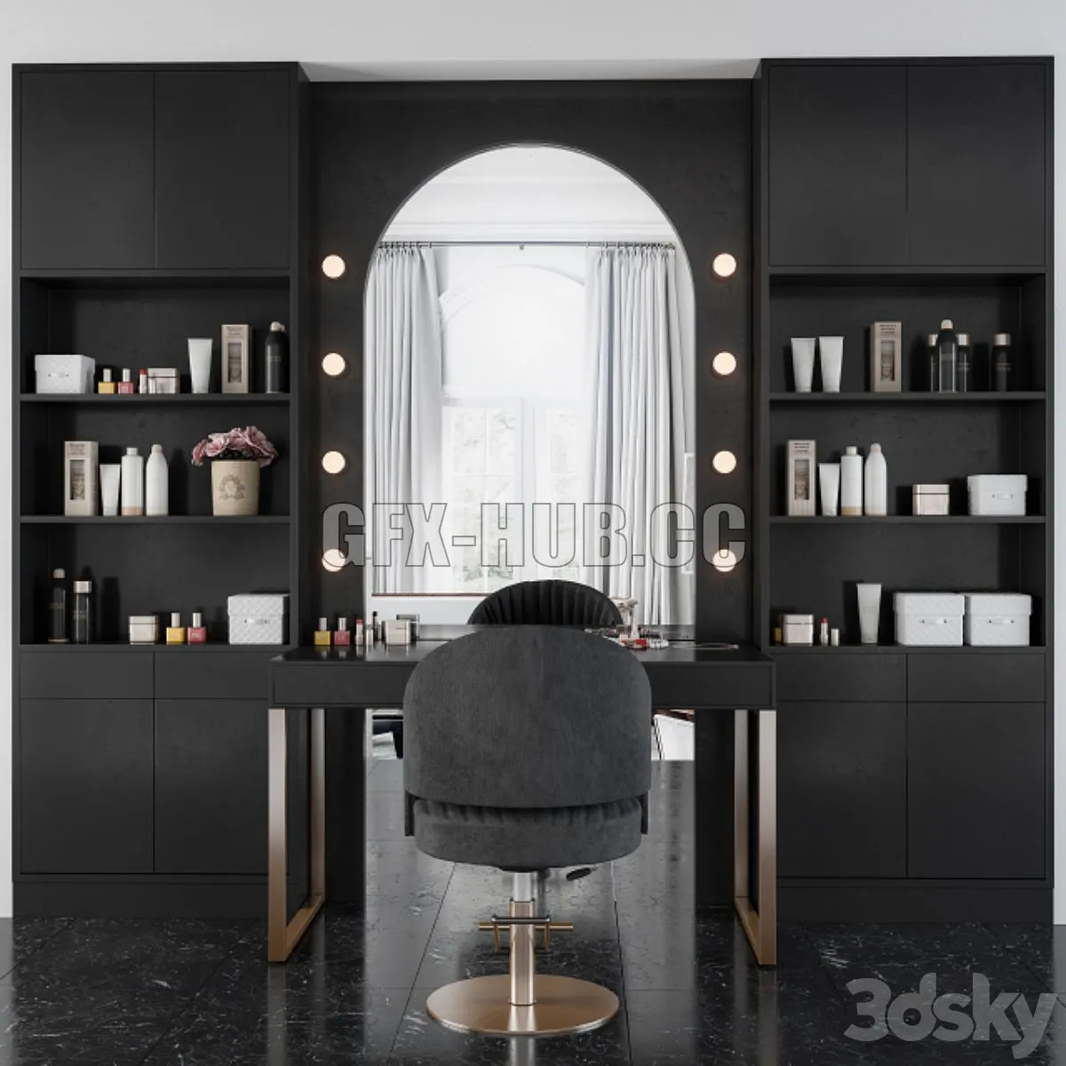 Beauty Salon - Makeup Table 3D Model