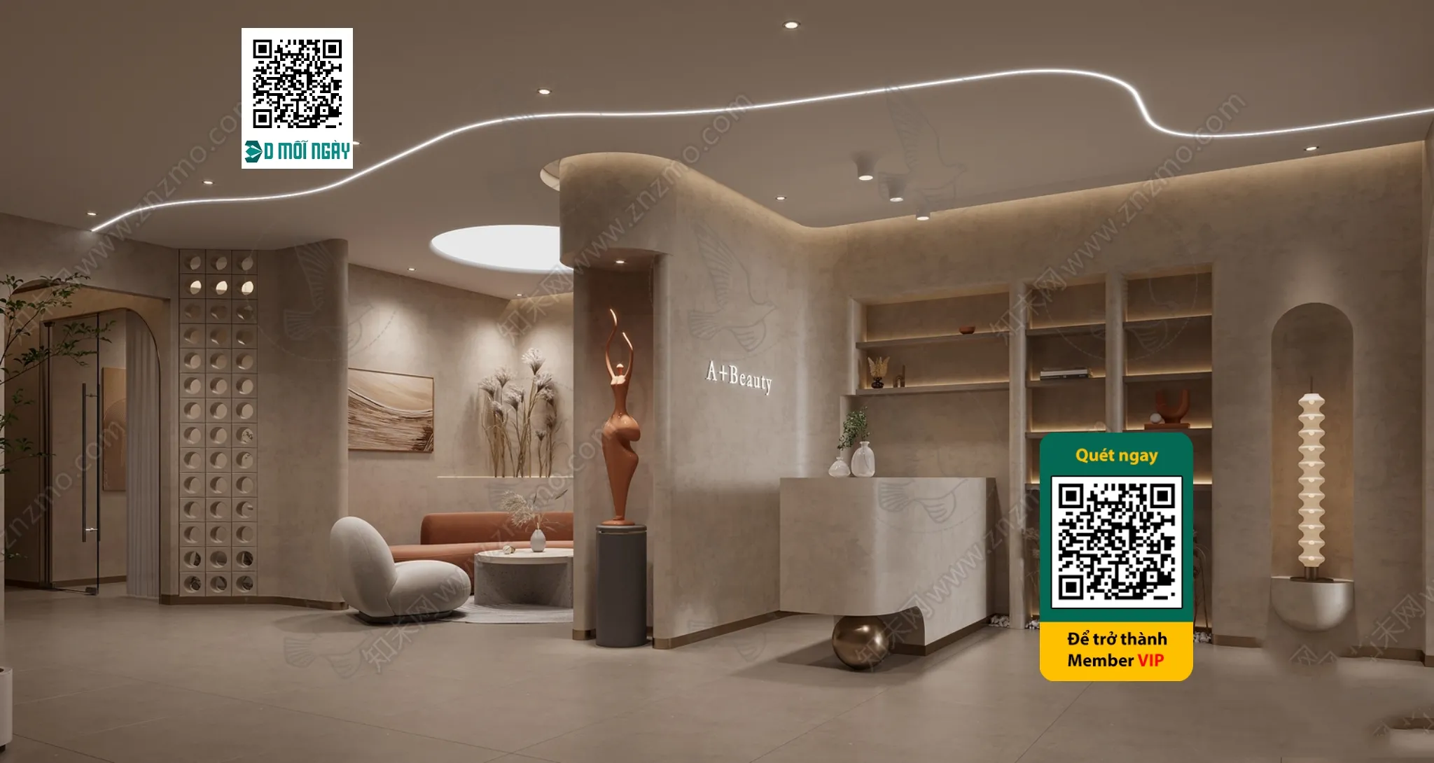 BEAUTY SALON - VRAY / CORONA - 3D MODEL - 4084