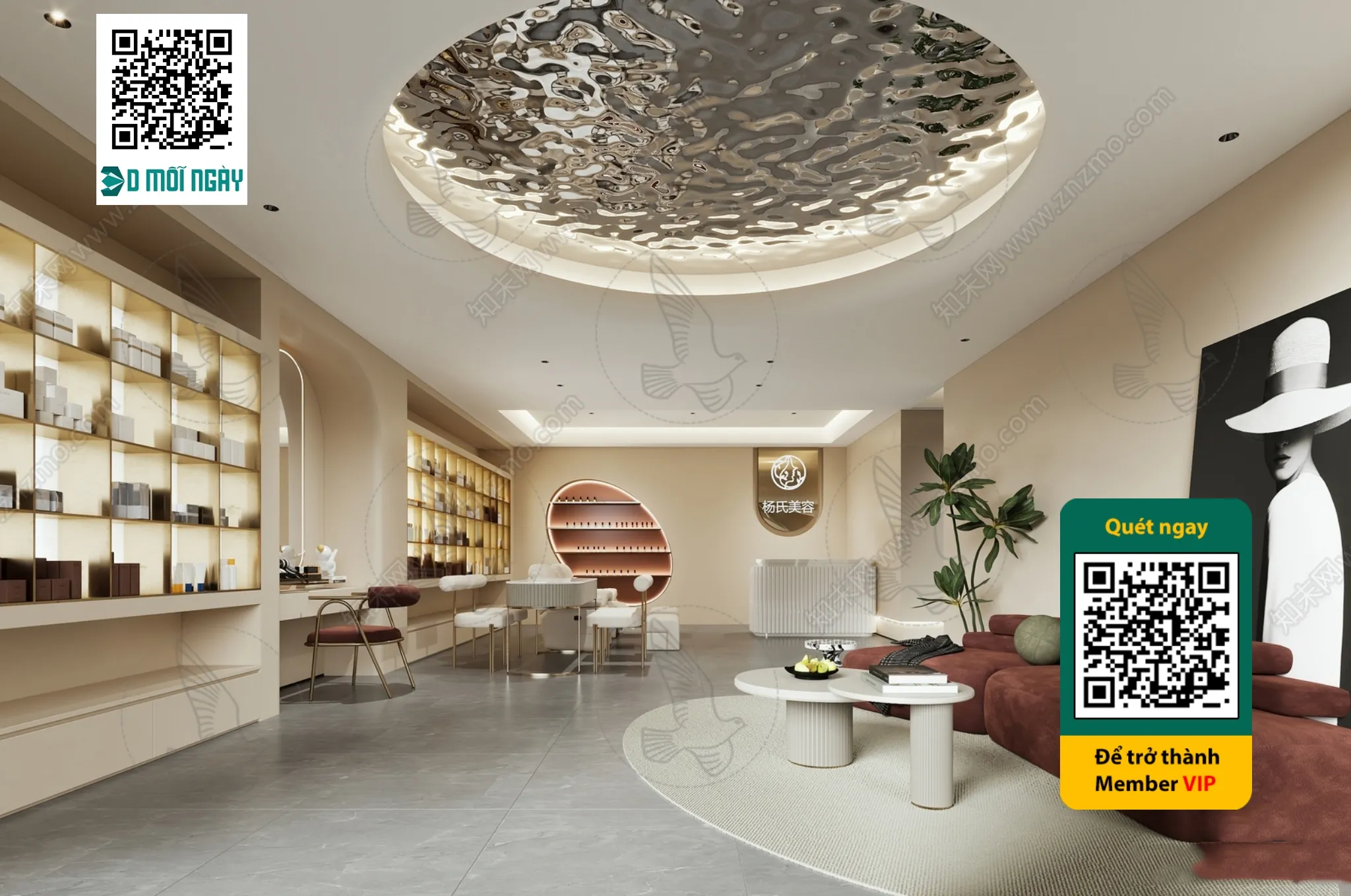 BEAUTY SALON - VRAY / CORONA - 3D MODEL - 4085