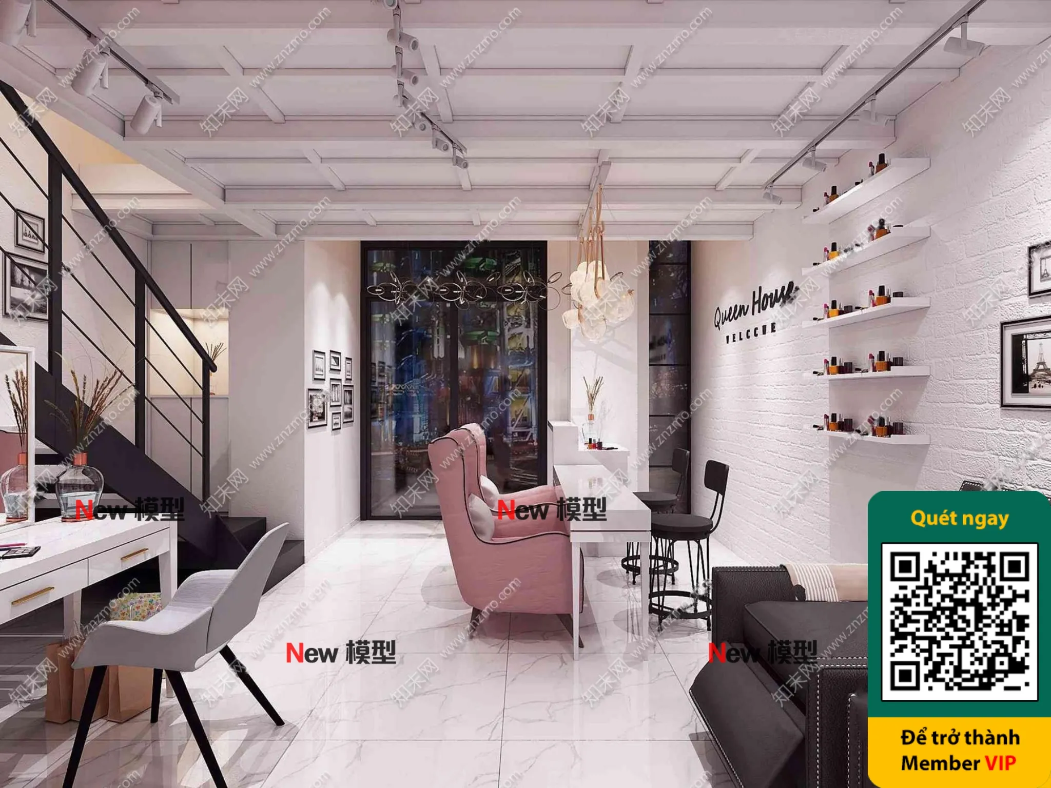 BEAUTY SALON - VRAY / CORONA - 3D MODEL - 4333