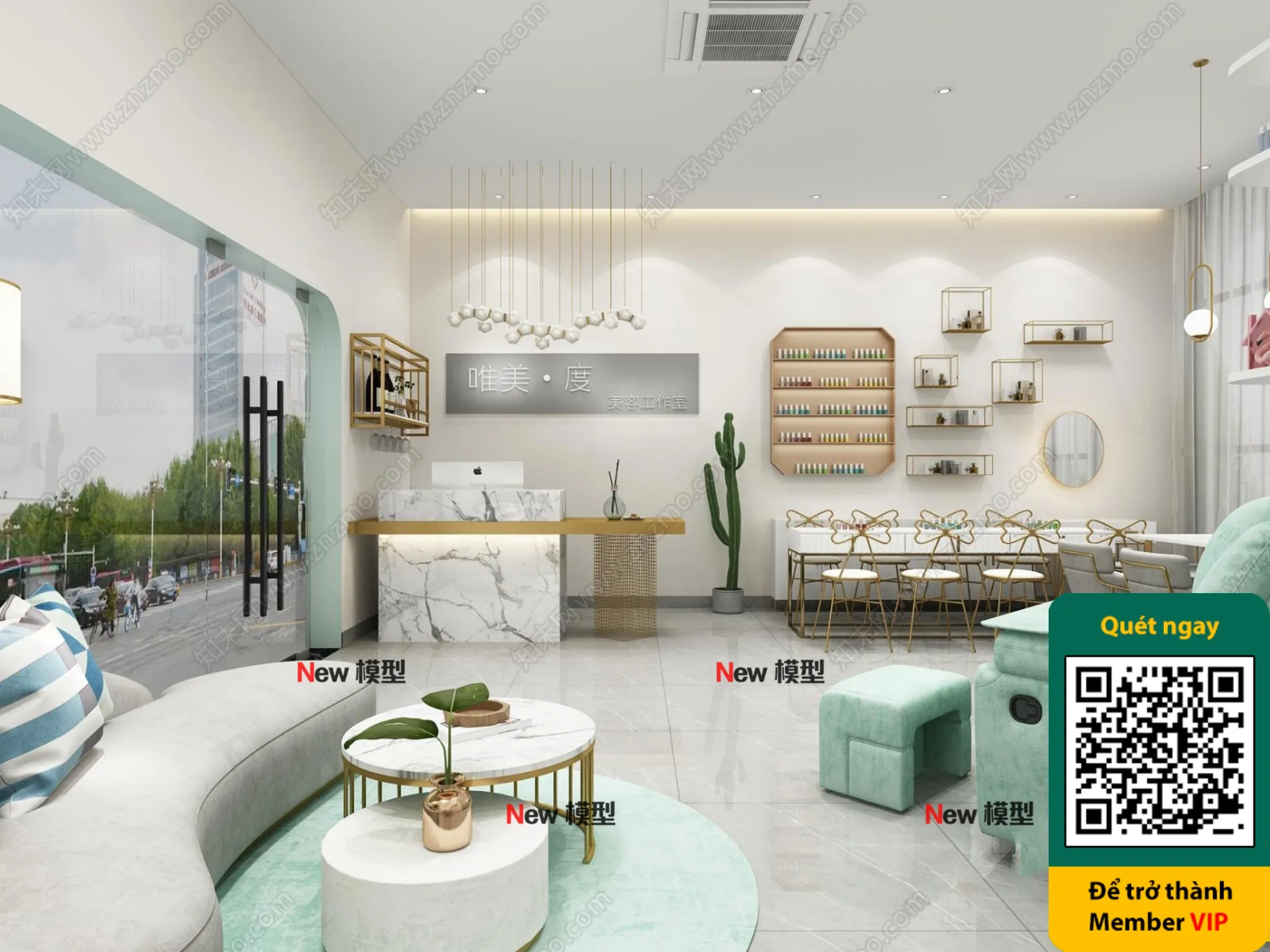 BEAUTY SALON - VRAY / CORONA - 3D MODEL - 4336