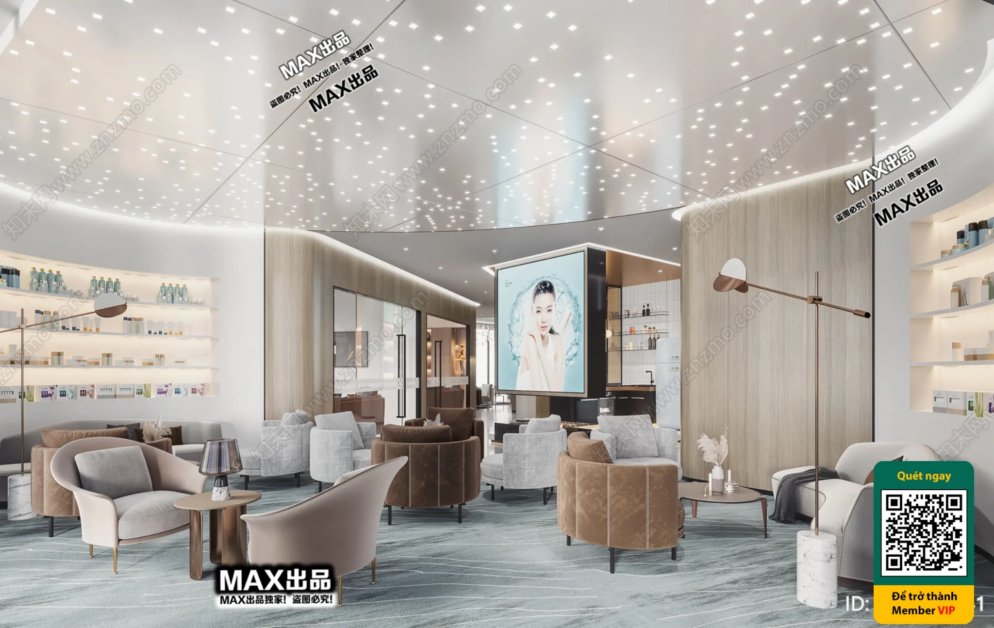 BEAUTY SALON - VRAY / CORONA - 3D MODEL - 4870