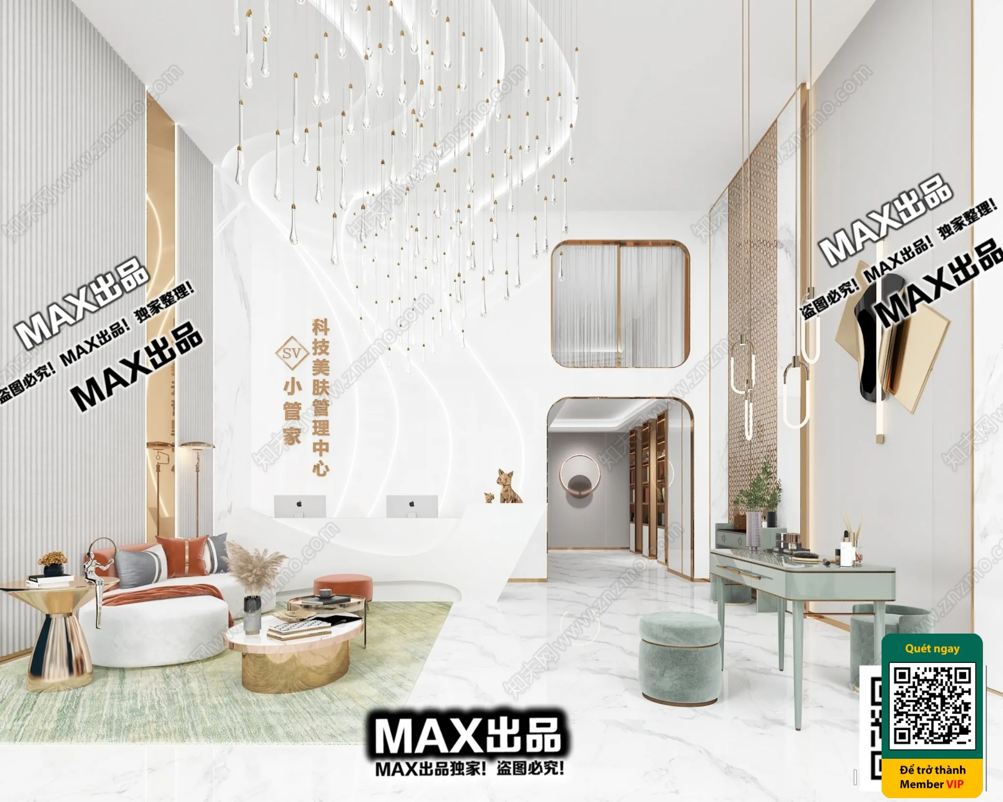 BEAUTY SALON - VRAY / CORONA - 3D MODEL - 4880