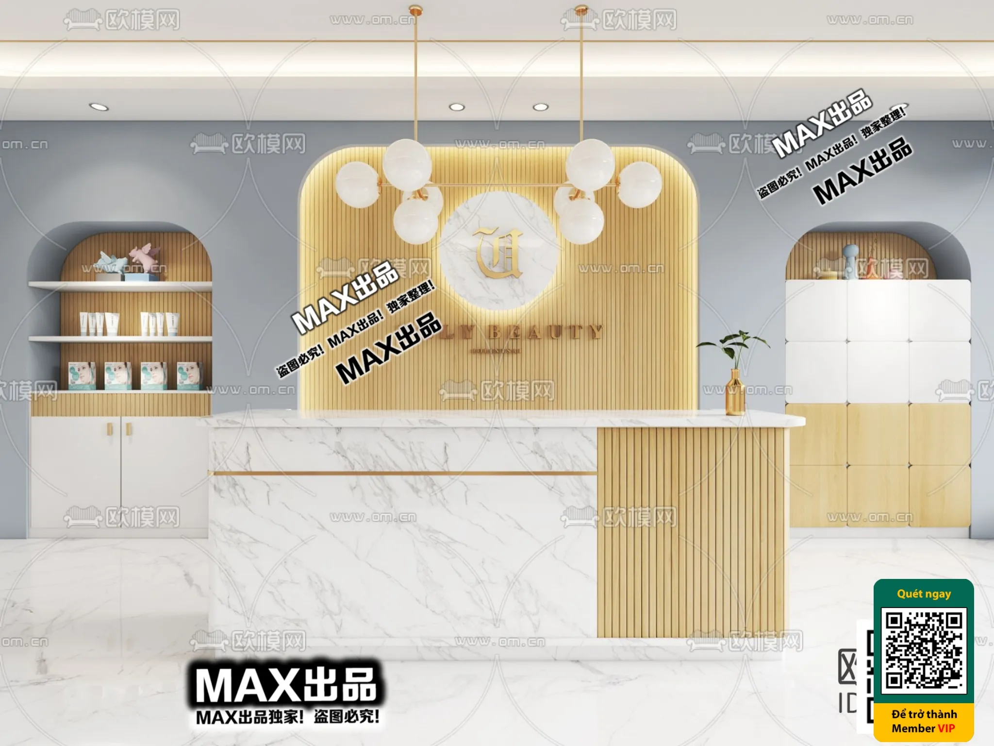 BEAUTY SALON - VRAY / CORONA - 3D MODEL - 4882