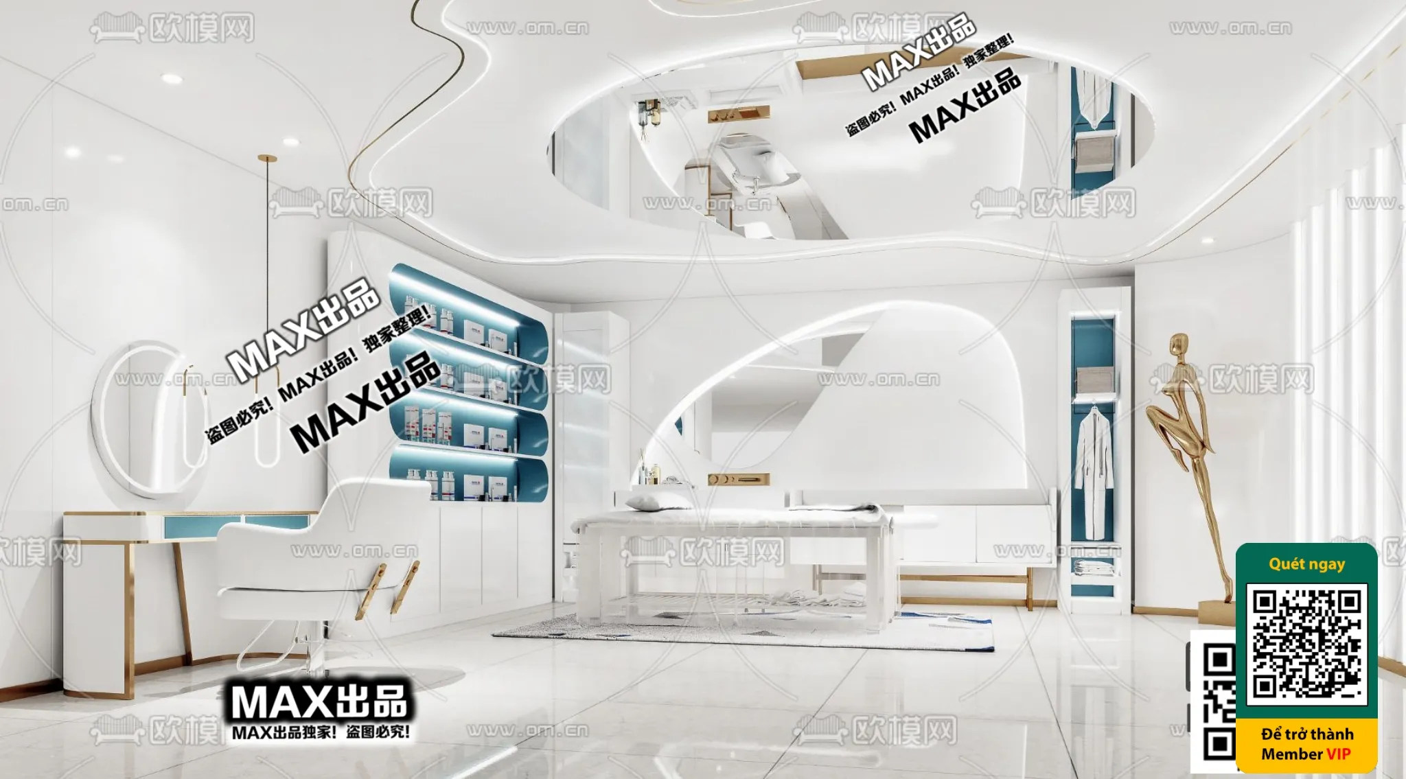 BEAUTY SALON - VRAY / CORONA - 3D MODEL - 4888