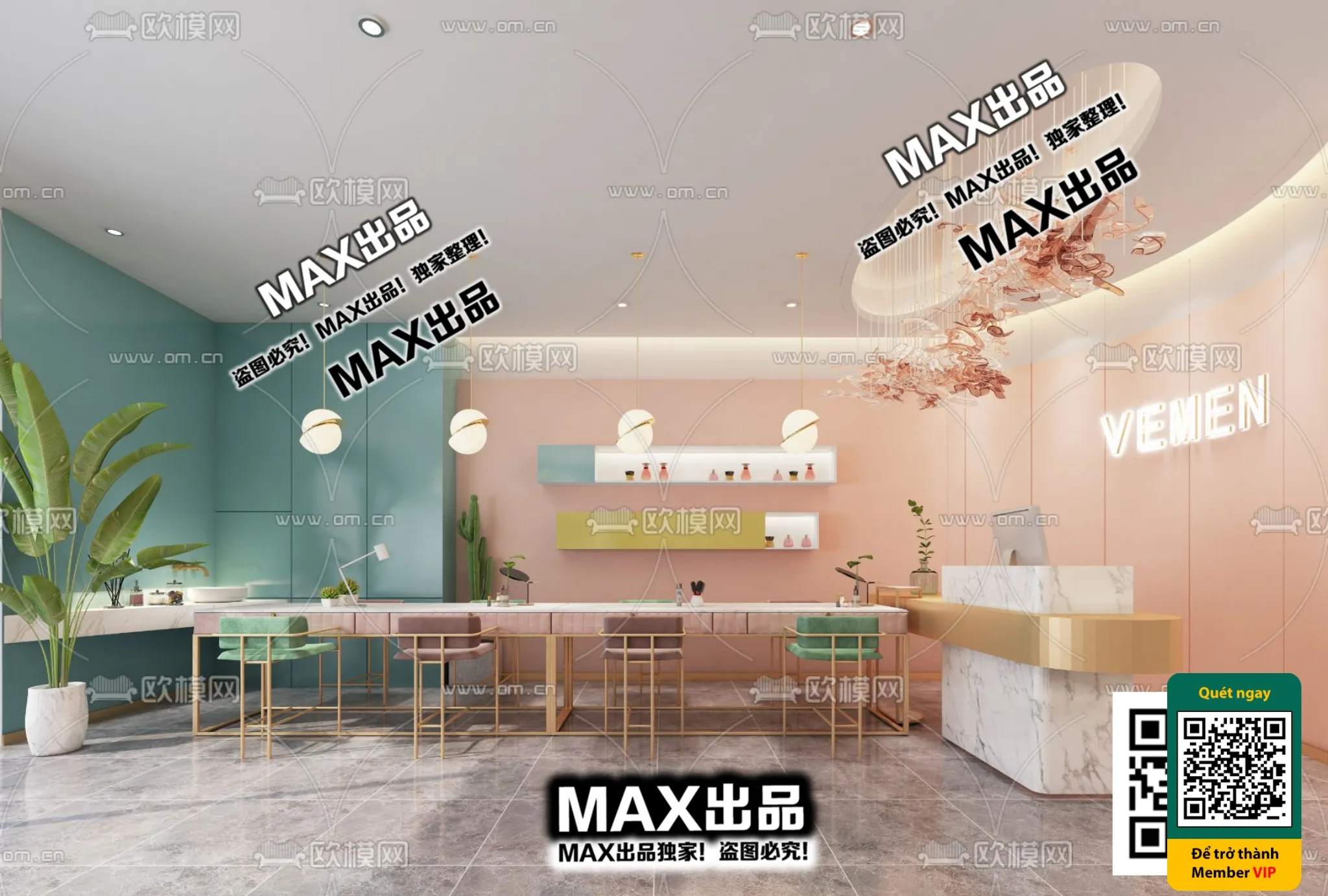 BEAUTY SALON - VRAY / CORONA - 3D MODEL - 4892