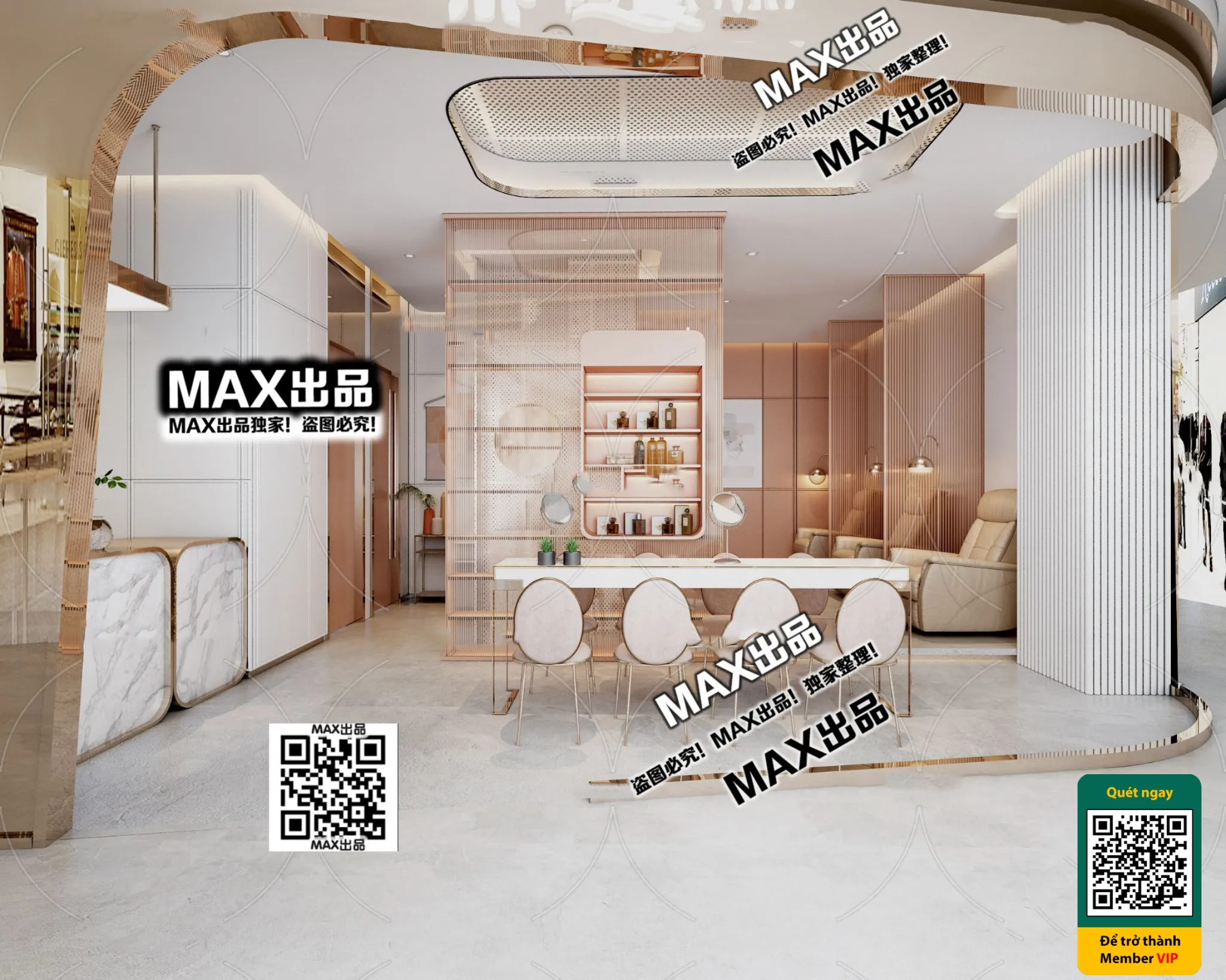 BEAUTY SALON - VRAY / CORONA - 3D MODEL - 4904