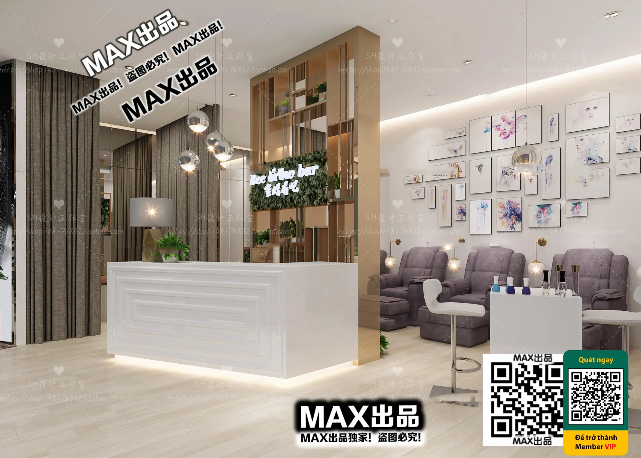 BEAUTY SALON - VRAY / CORONA - 3D MODEL - 4938