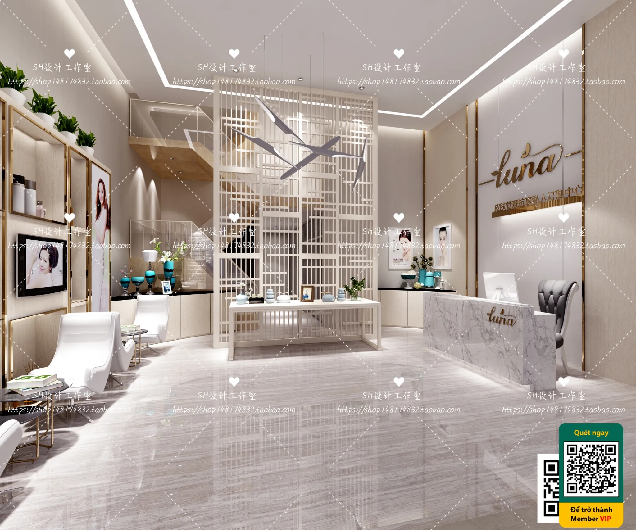 BEAUTY SALON - VRAY / CORONA - 3D MODEL - 4965