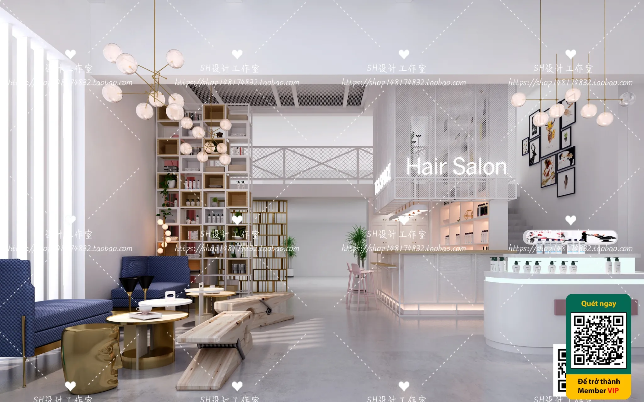 BEAUTY SALON - VRAY / CORONA - 3D MODEL - 4966