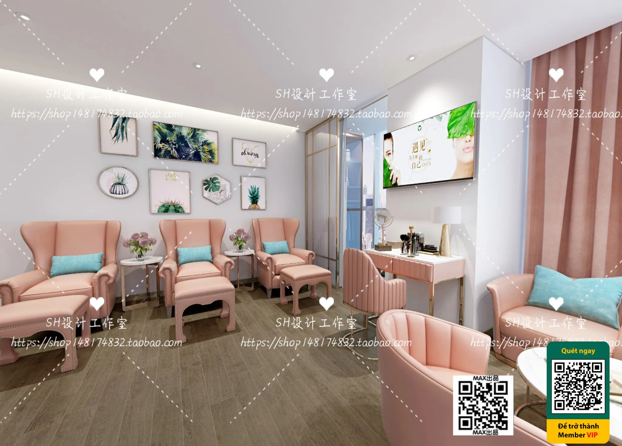BEAUTY SALON - VRAY / CORONA - 3D MODEL - 4973