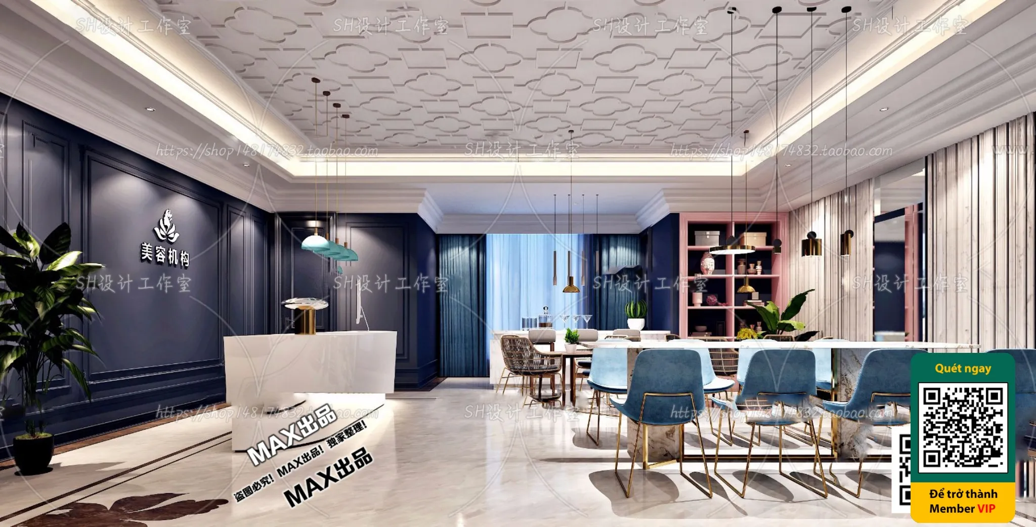 BEAUTY SALON - VRAY / CORONA - 3D MODEL - 4982