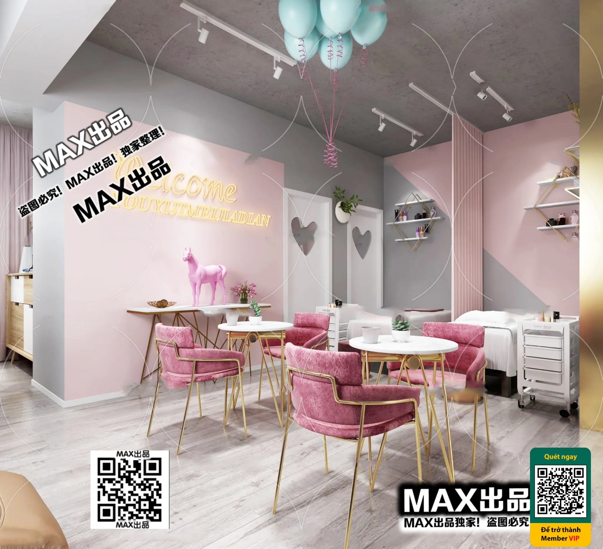 BEAUTY SALON - VRAY / CORONA - 3D MODEL - 5004