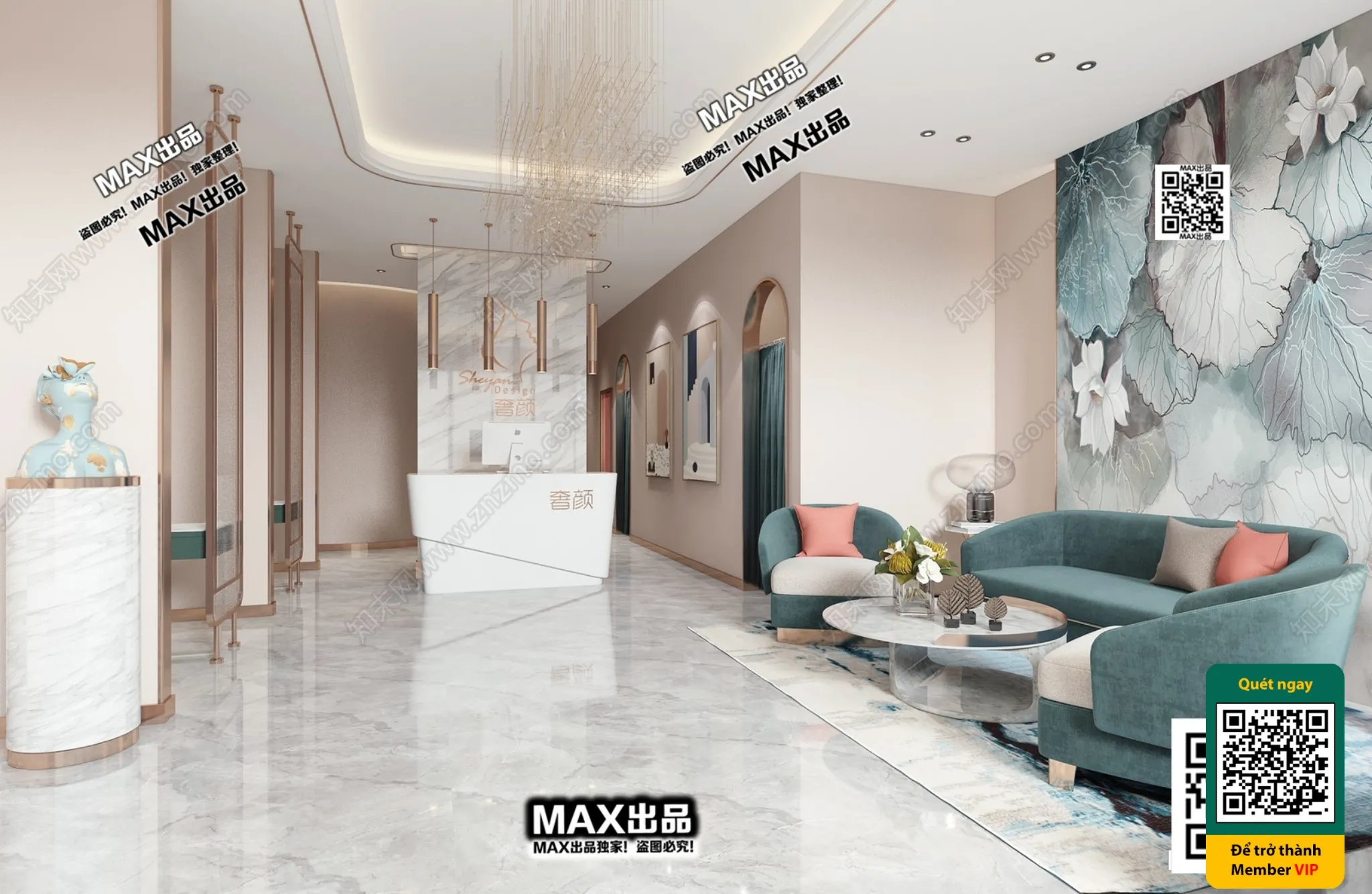 BEAUTY SALON - VRAY / CORONA - 3D MODEL - 5009