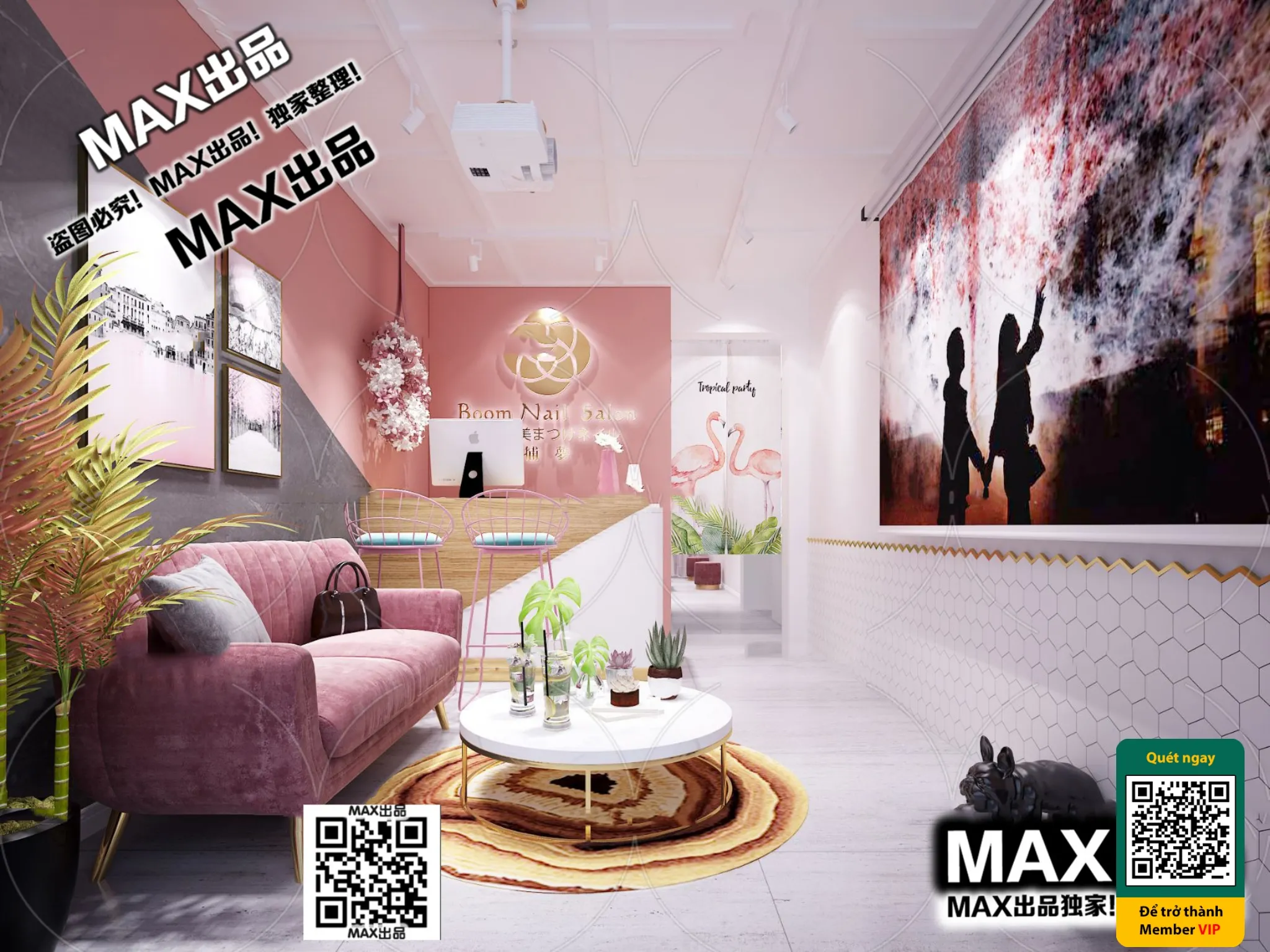 BEAUTY SALON - VRAY / CORONA - 3D MODEL - 5010