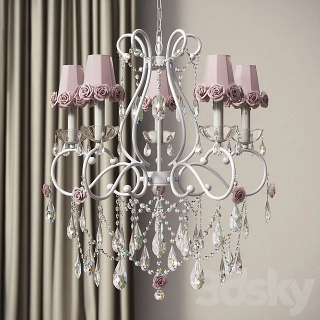 Bebe Diva _ 5 lights chandelier 3D Model