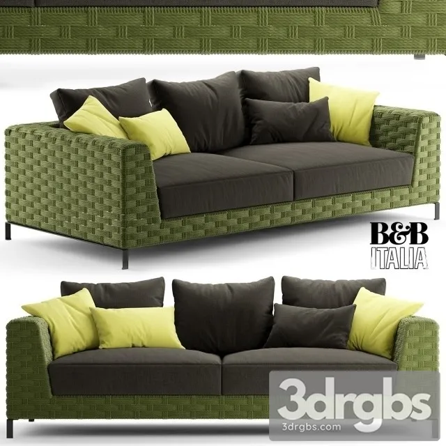 Bebitalia Ray Outdoor Natural Sofa  3D Model Free