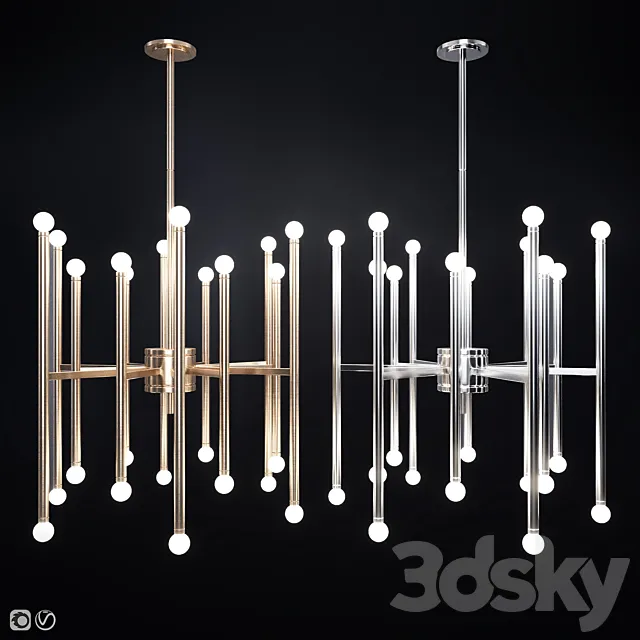 Beckham modern 24 light chandelier 3D Model