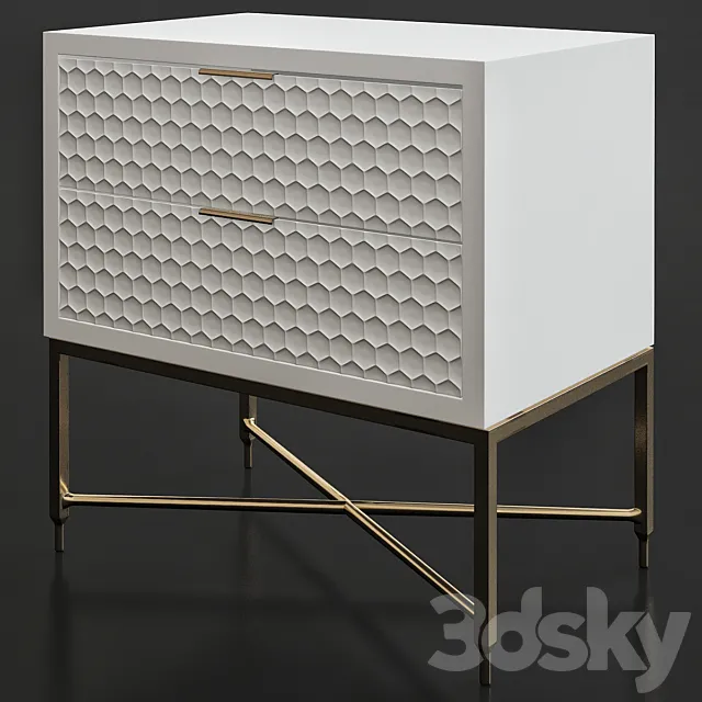 Becton 2 Drawer Nightstand 3D Model