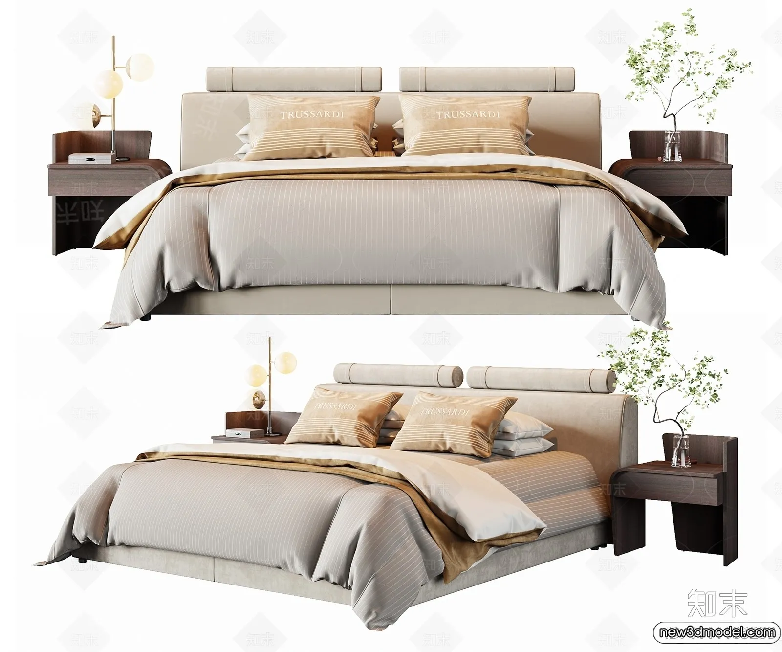 Bed 3D Models - 3D Furniture for Bedroom - 002