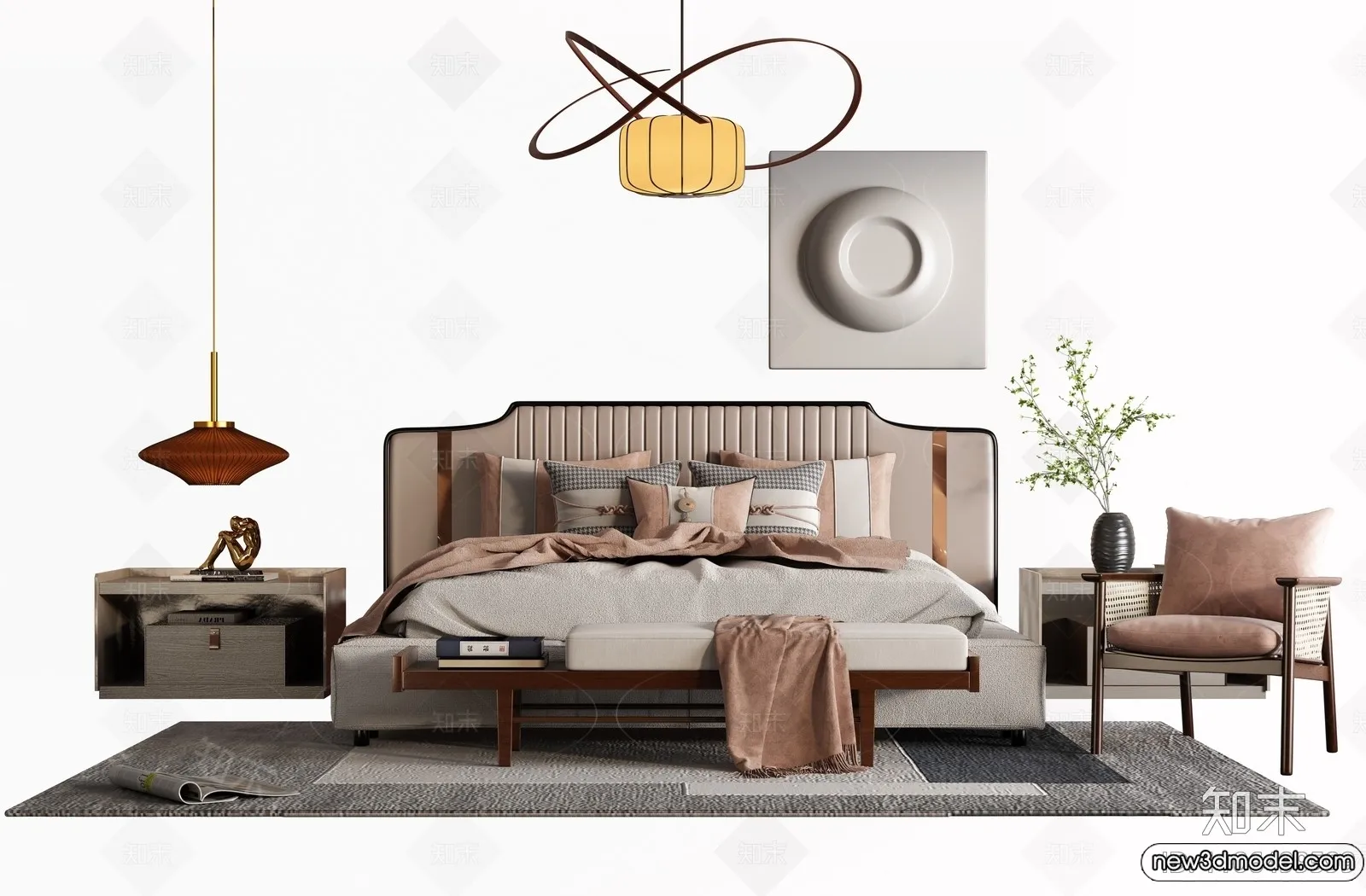 Bed 3D Models - 3D Furniture for Bedroom - 005