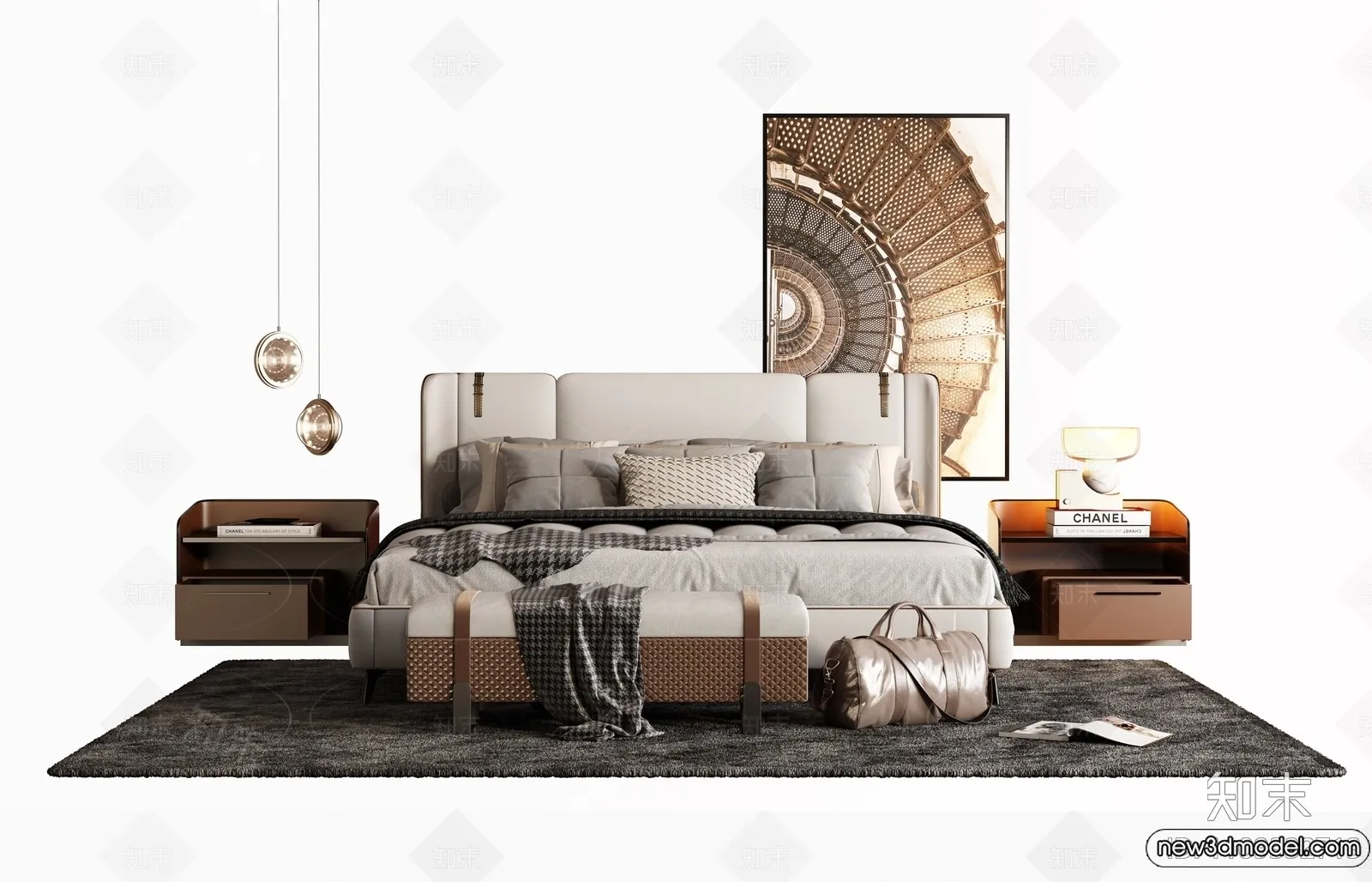 Bed 3D Models - 3D Furniture for Bedroom - 006