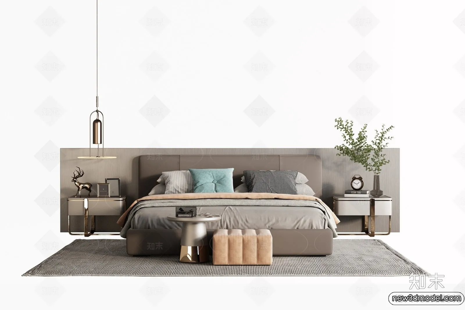 Bed 3D Models - 3D Furniture for Bedroom - 008