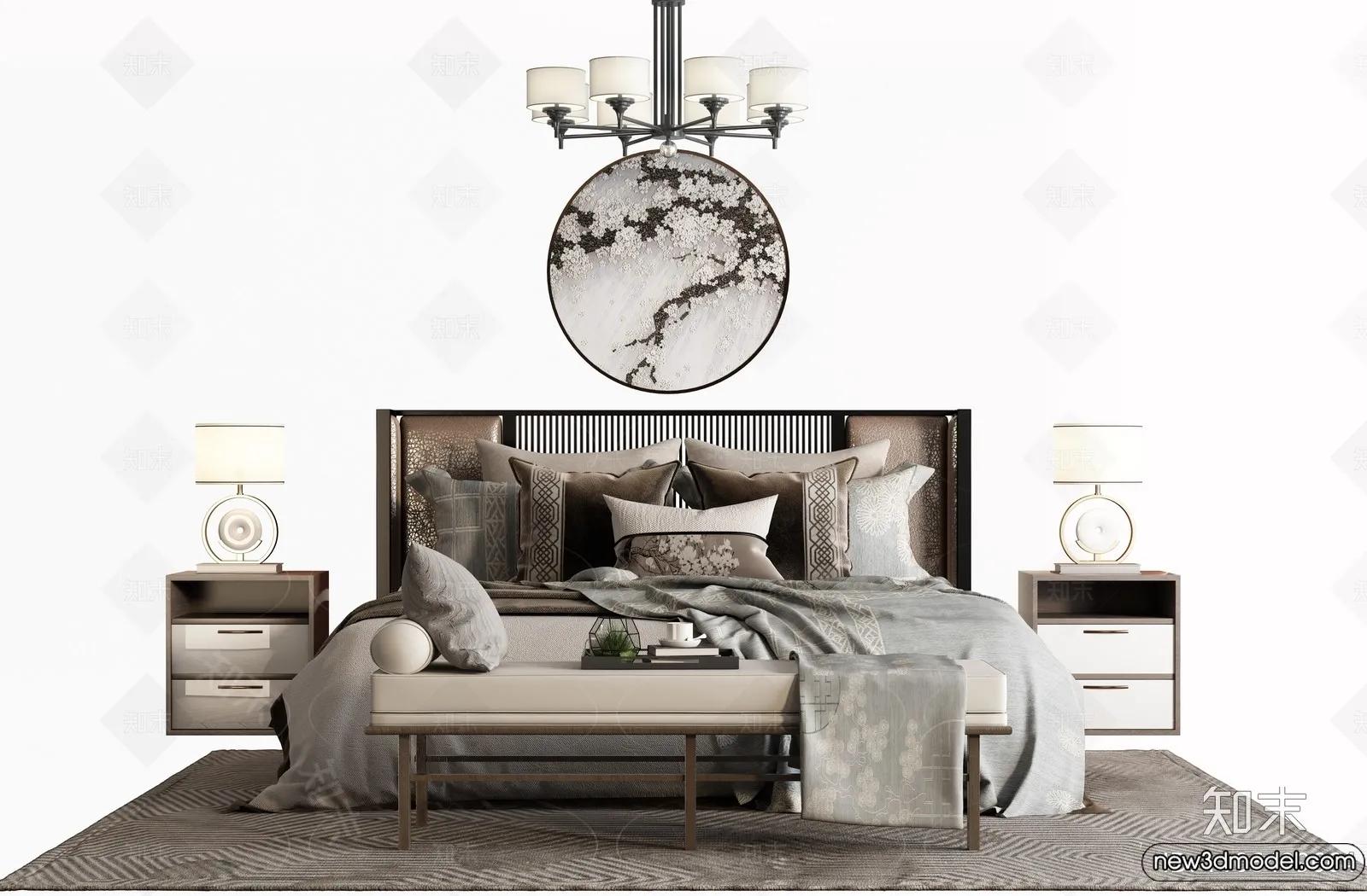 Bed 3D Models - 3D Furniture for Bedroom - 009