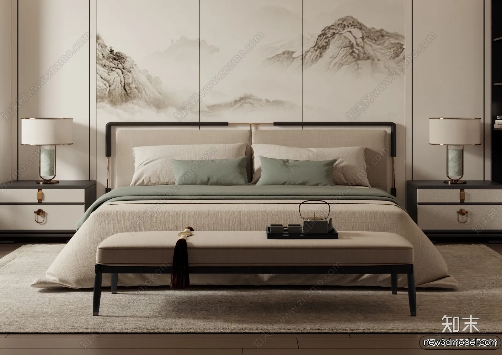 Bed 3D Models - 3D Furniture for Bedroom - 011