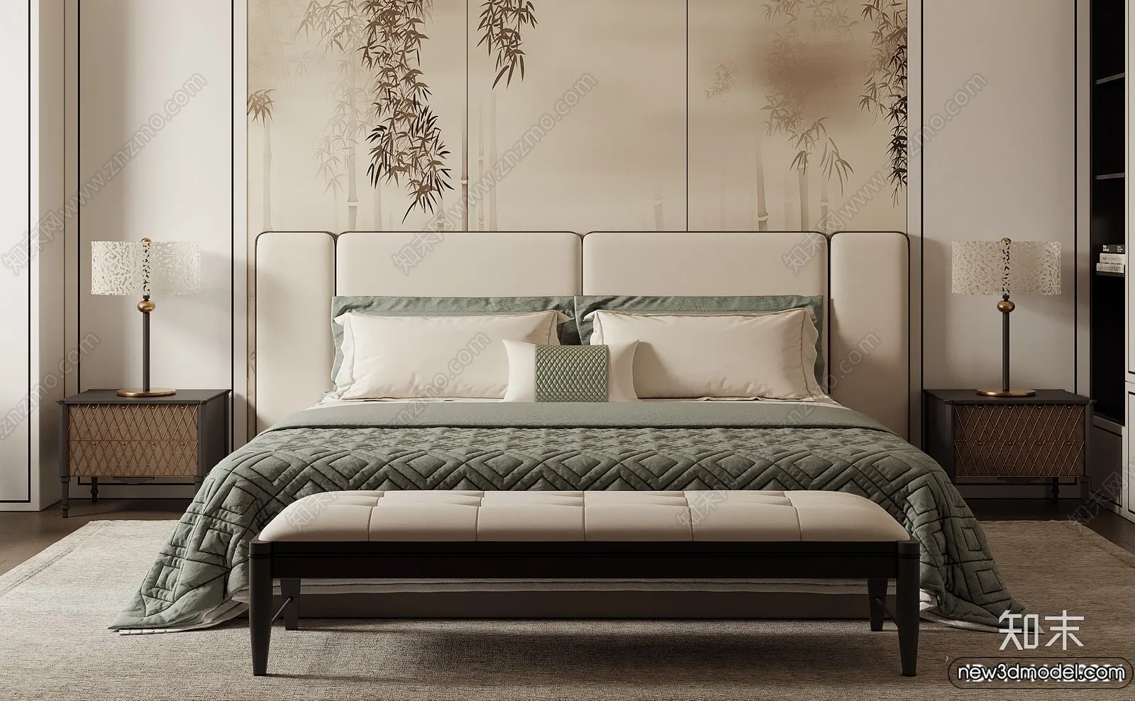 Bed 3D Models - 3D Furniture for Bedroom - 012