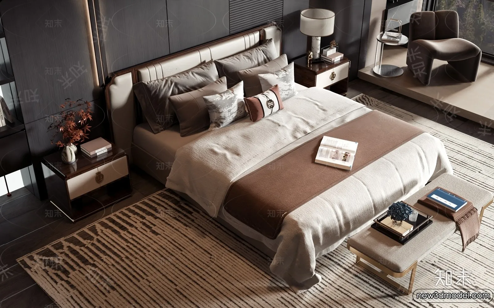 Bed 3D Models - 3D Furniture for Bedroom - 013