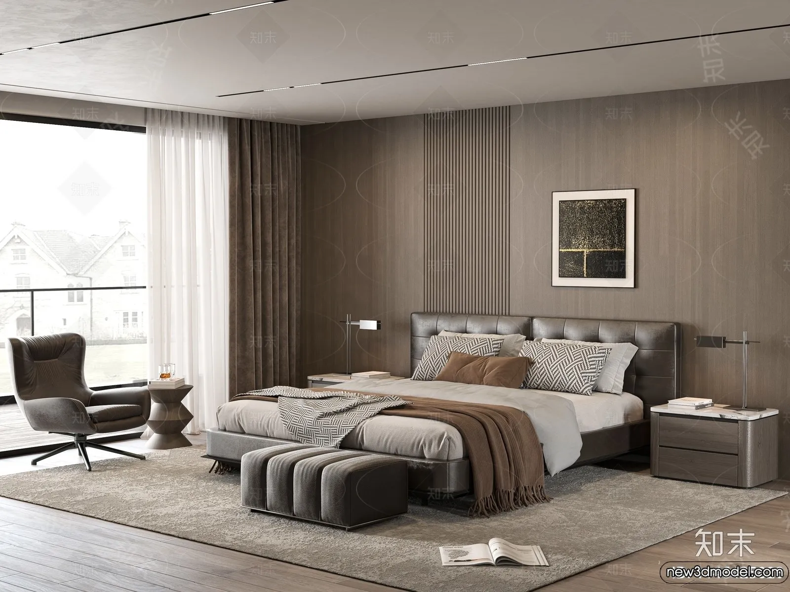 Bed 3D Models - 3D Furniture for Bedroom - 018