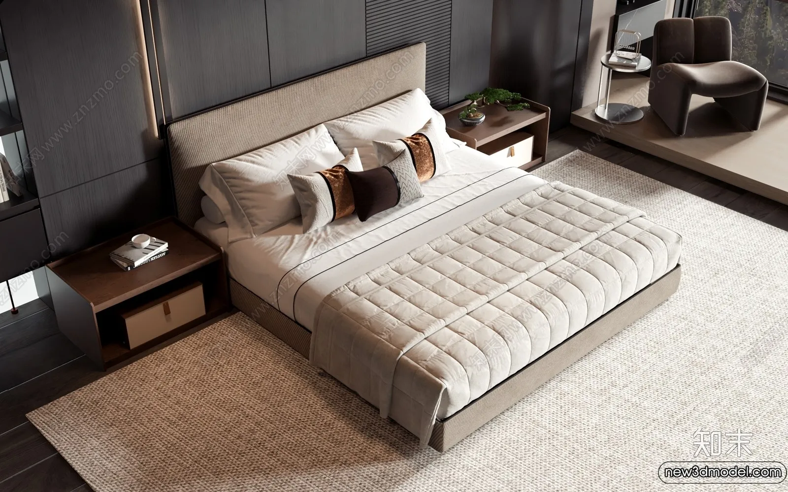 Bed 3D Models - 3D Furniture for Bedroom - 019