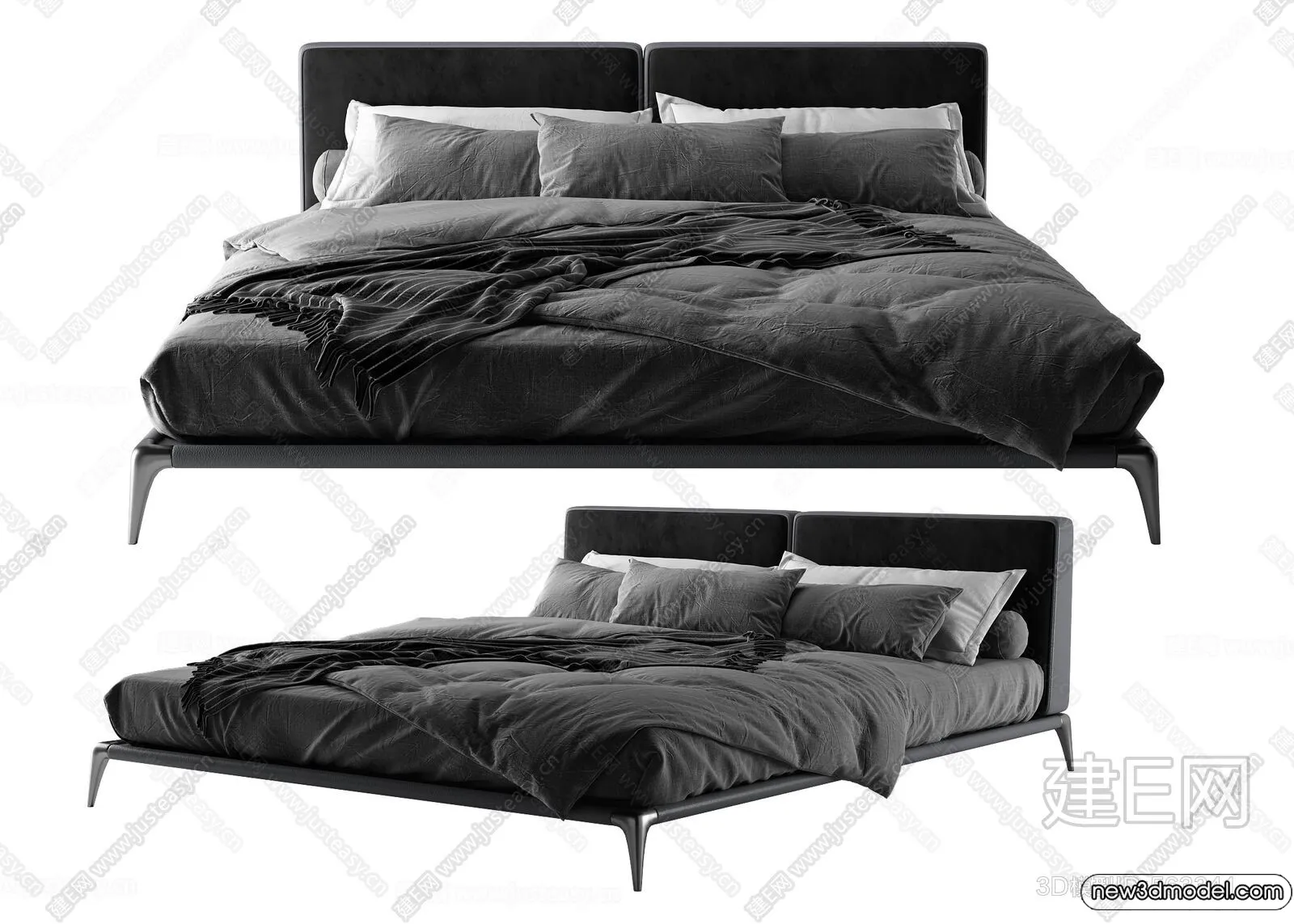 Bed 3D Models - 3D Furniture for Bedroom - 027