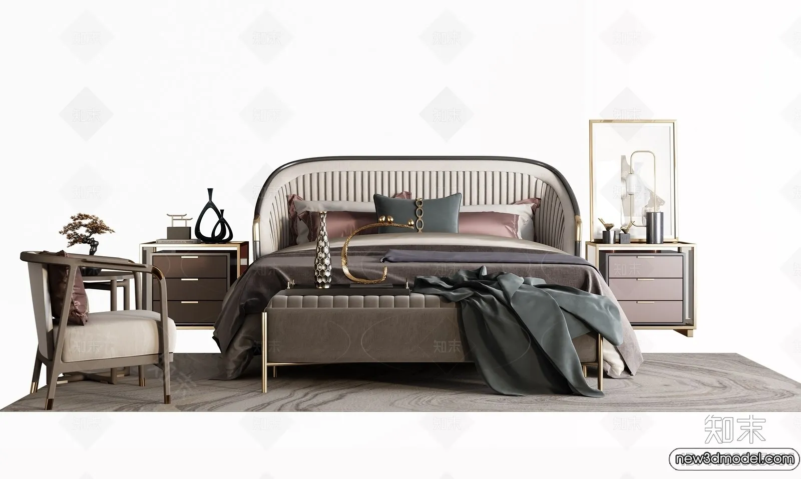 Bed 3D Models - 3D Furniture for Bedroom - 032