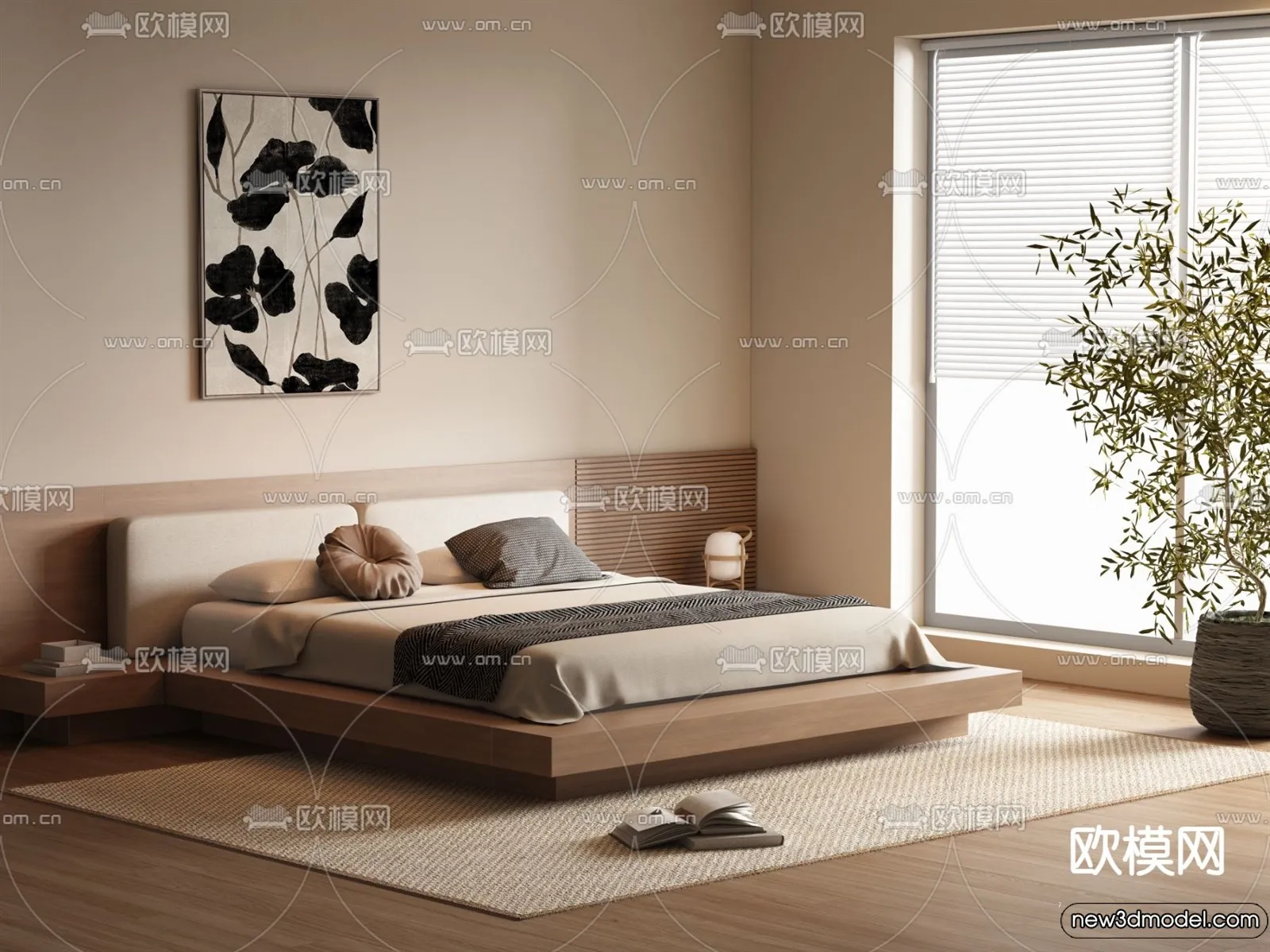 Bed 3D Models - 3D Furniture for Bedroom - 037