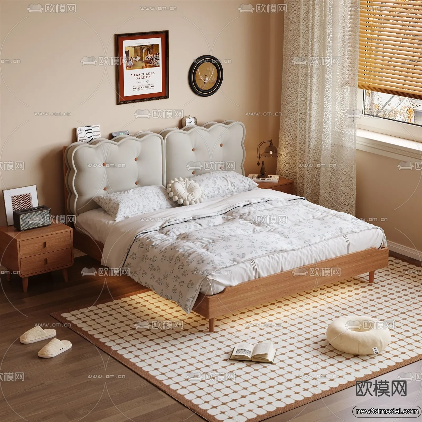 Bed 3D Models - 3D Furniture for Bedroom - 039