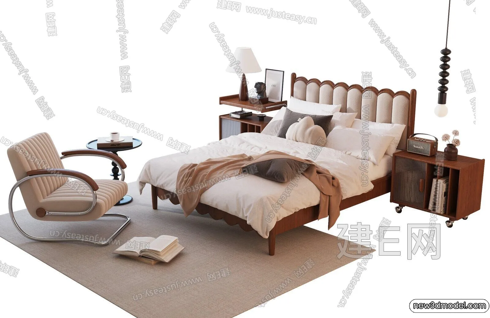 Bed 3D Models - 3D Furniture for Bedroom - 042
