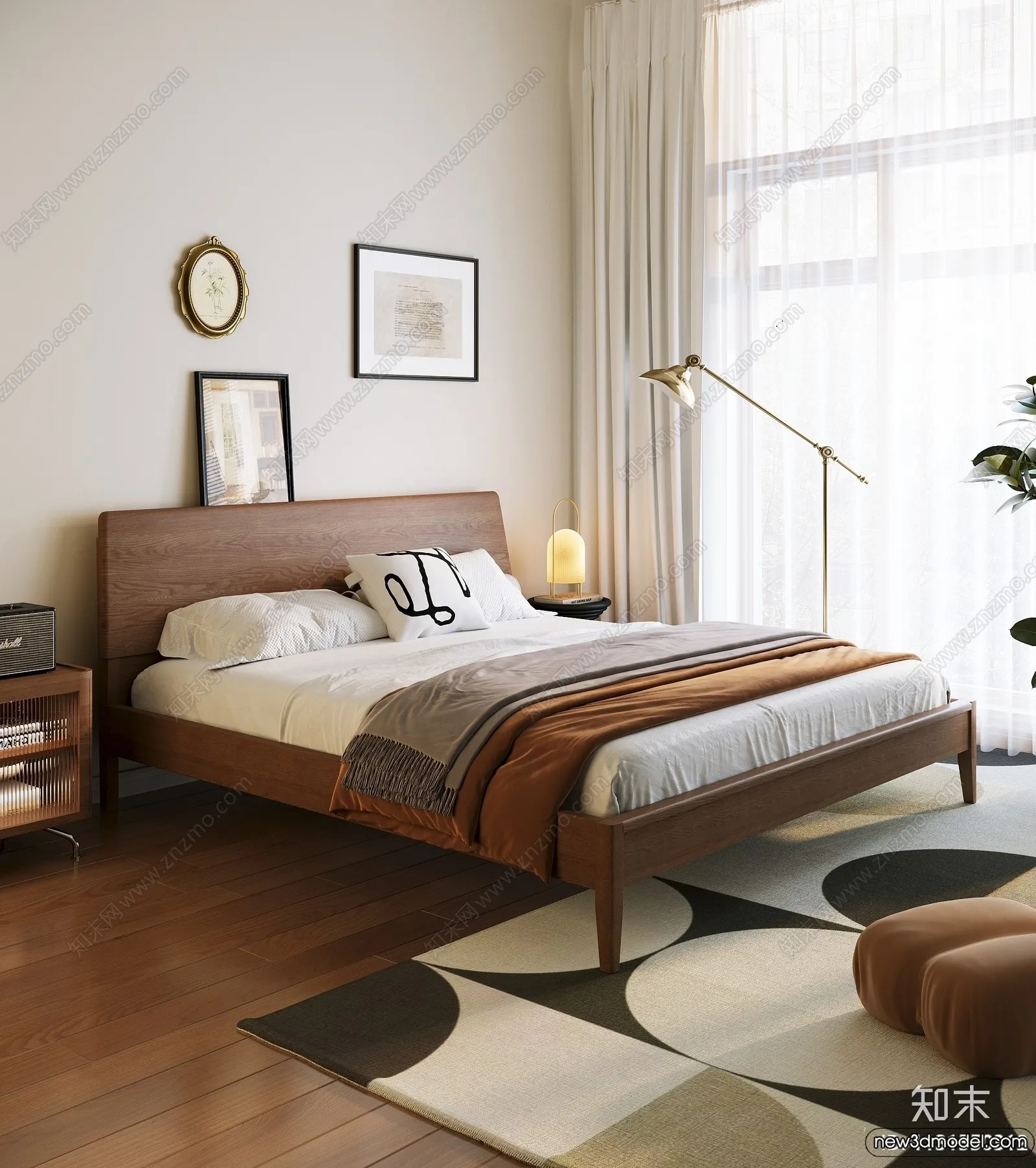 Bed 3D Models - 3D Furniture for Bedroom - 045