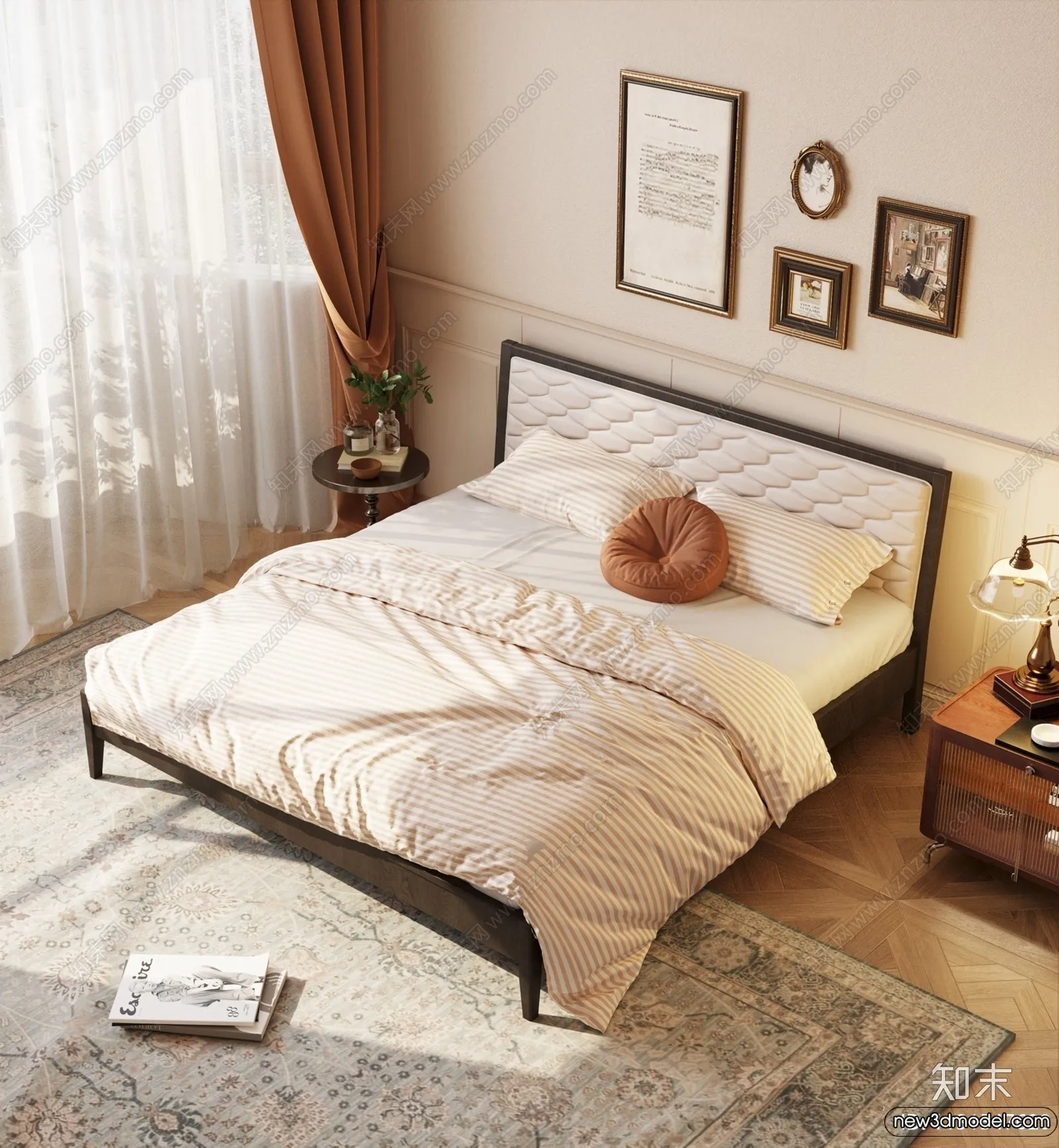 Bed 3D Models - 3D Furniture for Bedroom - 046