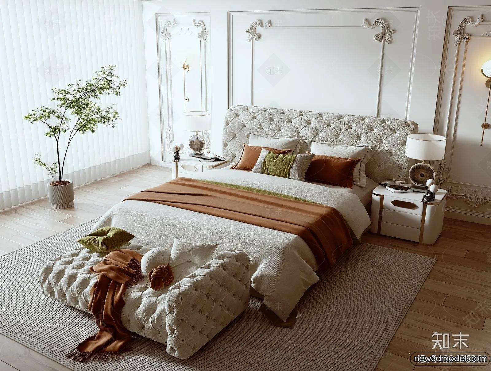 Bed 3D Models - 3D Furniture for Bedroom - 053