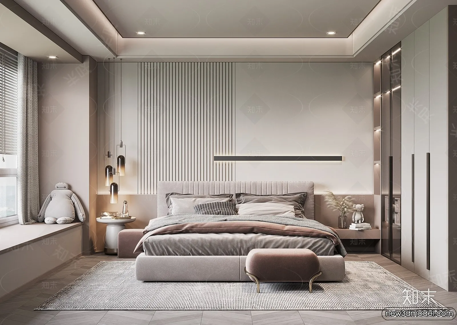 Bed 3D Models - 3D Furniture for Bedroom - 054