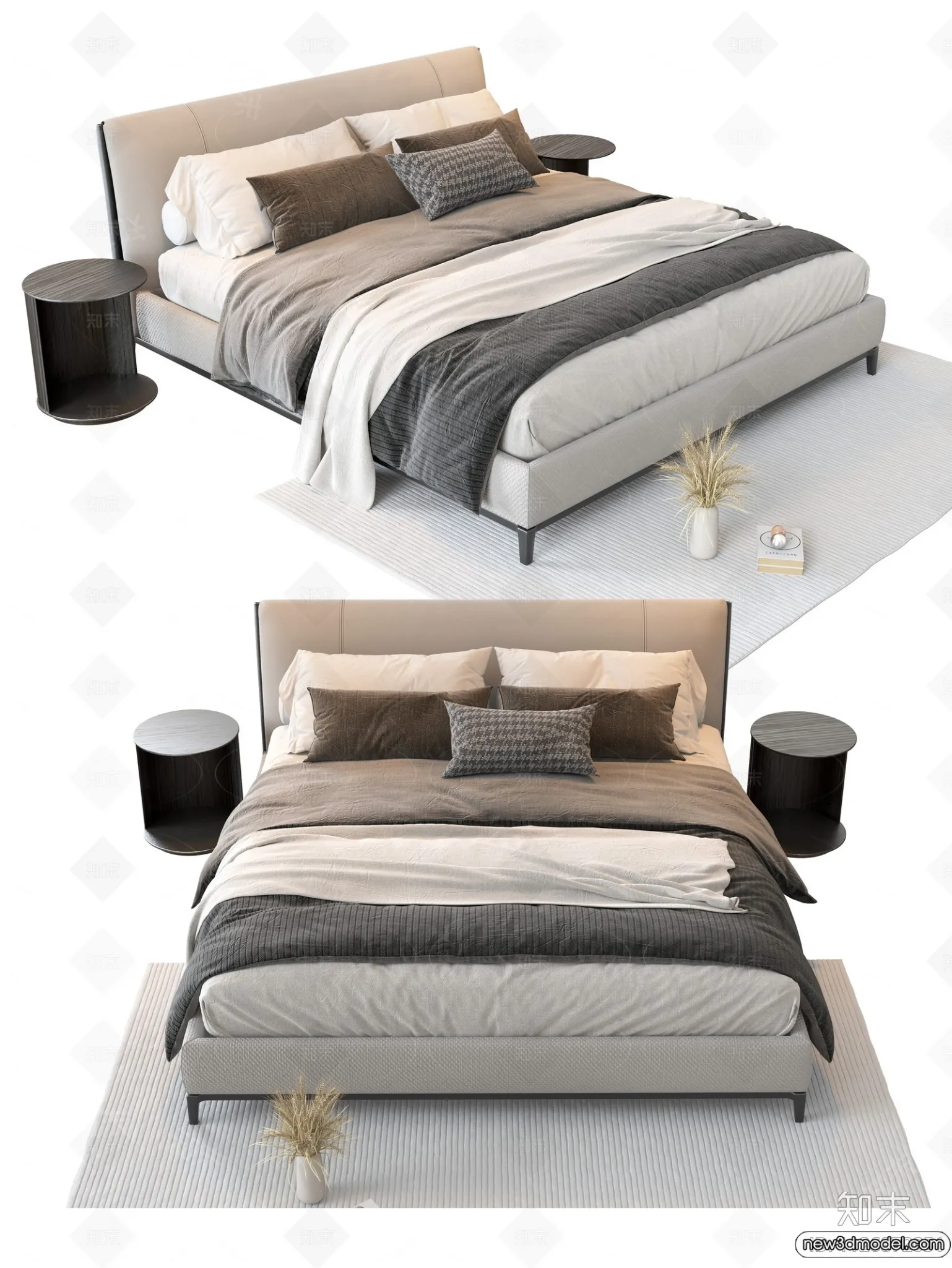 Bed 3D Models - 3D Furniture for Bedroom - 056
