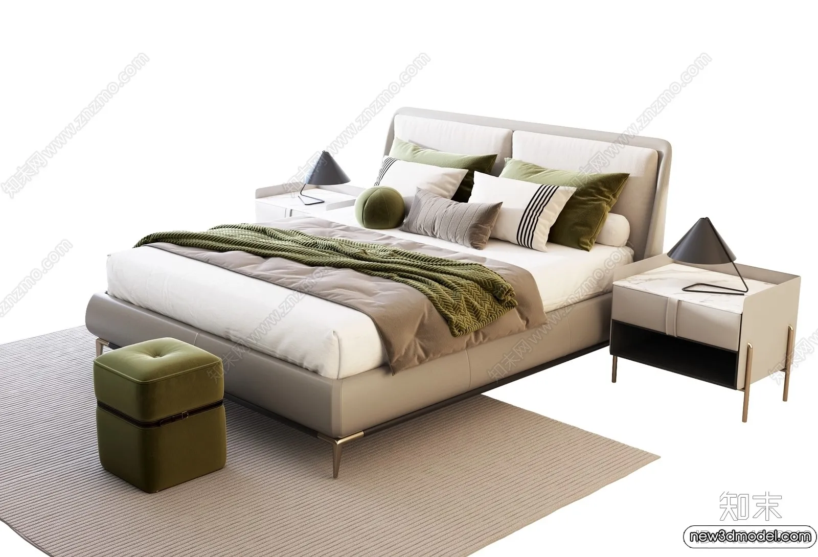 Bed 3D Models - 3D Furniture for Bedroom - 064