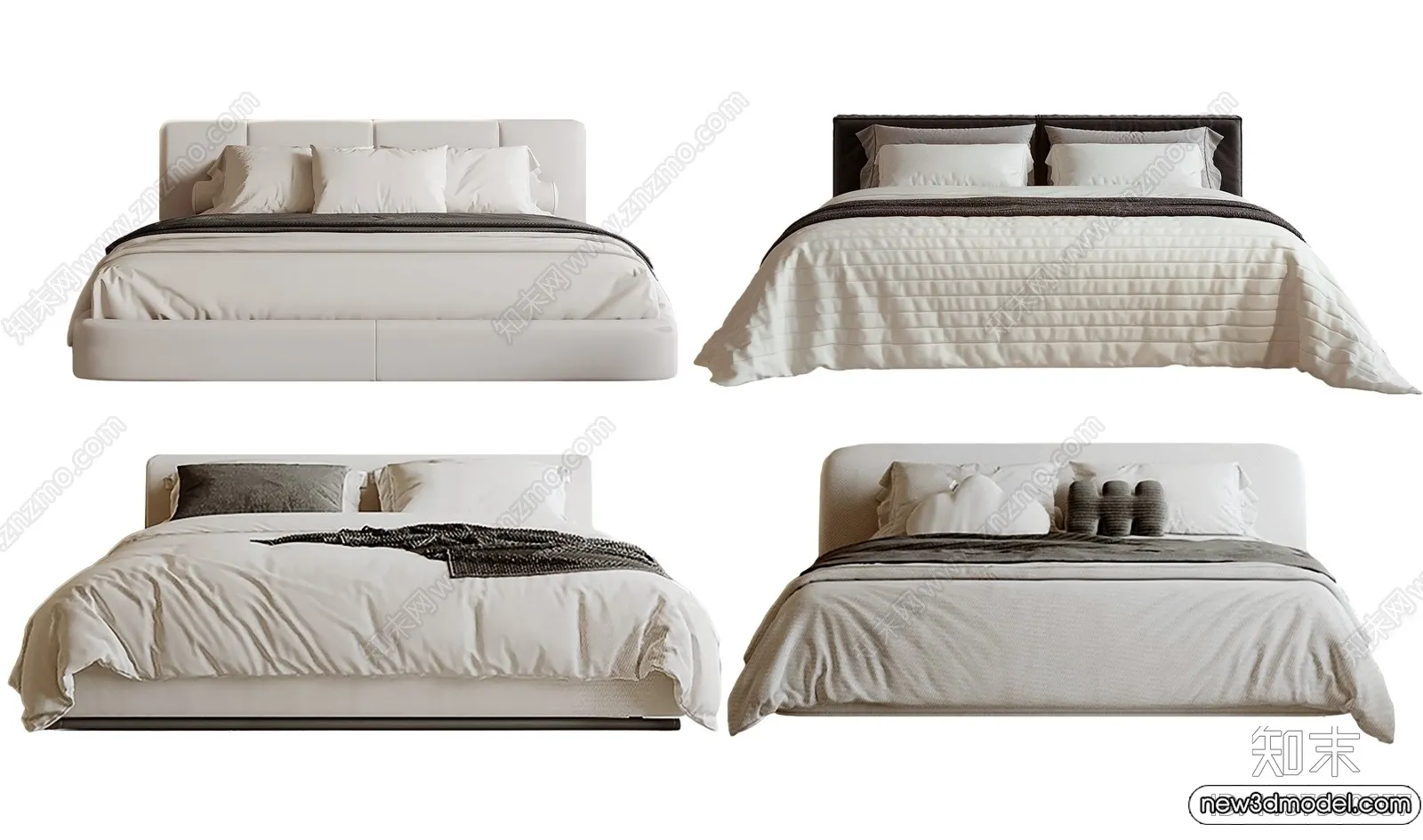 Bed 3D Models - 3D Furniture for Bedroom - 068