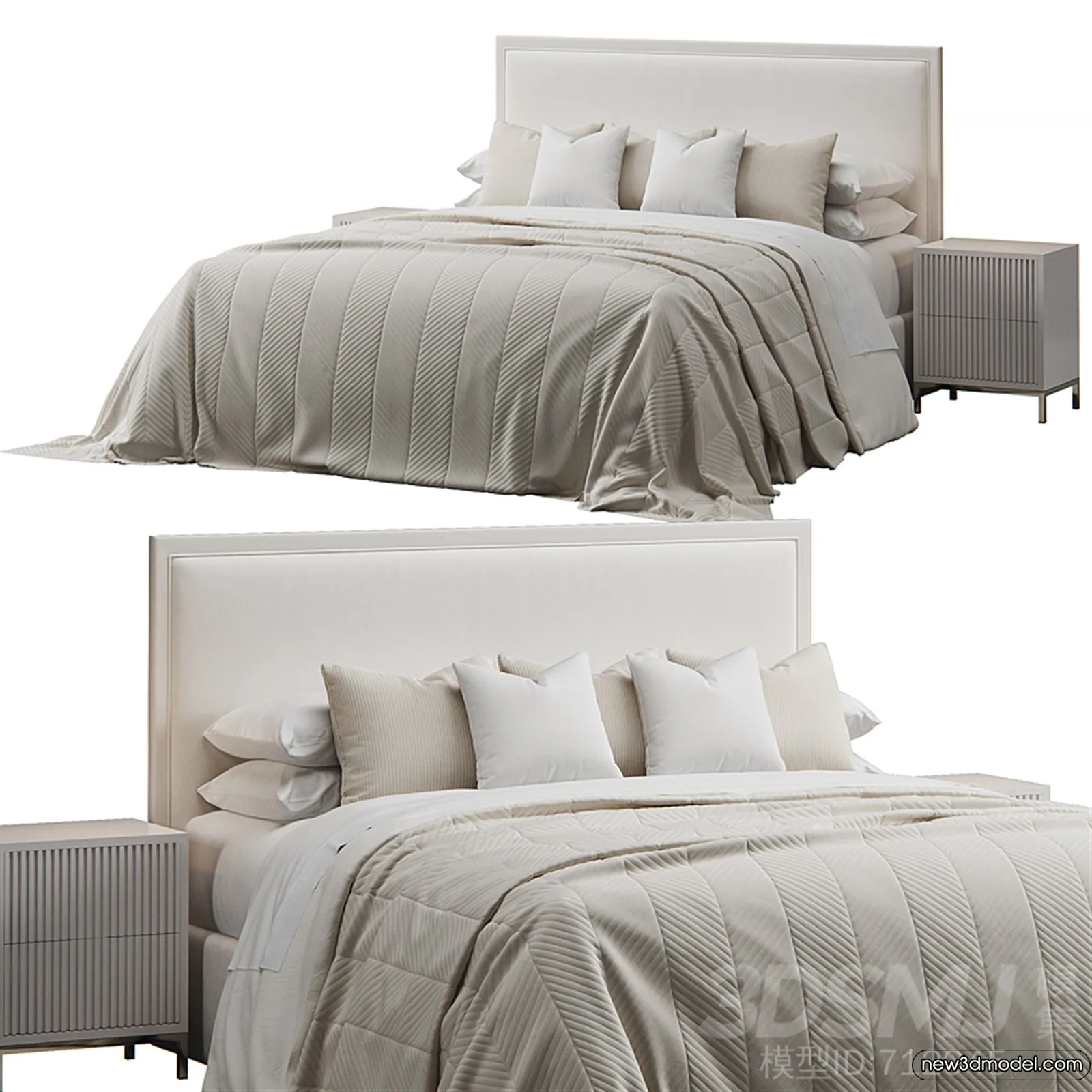 Bed 3D Models - 3D Furniture for Bedroom - 074