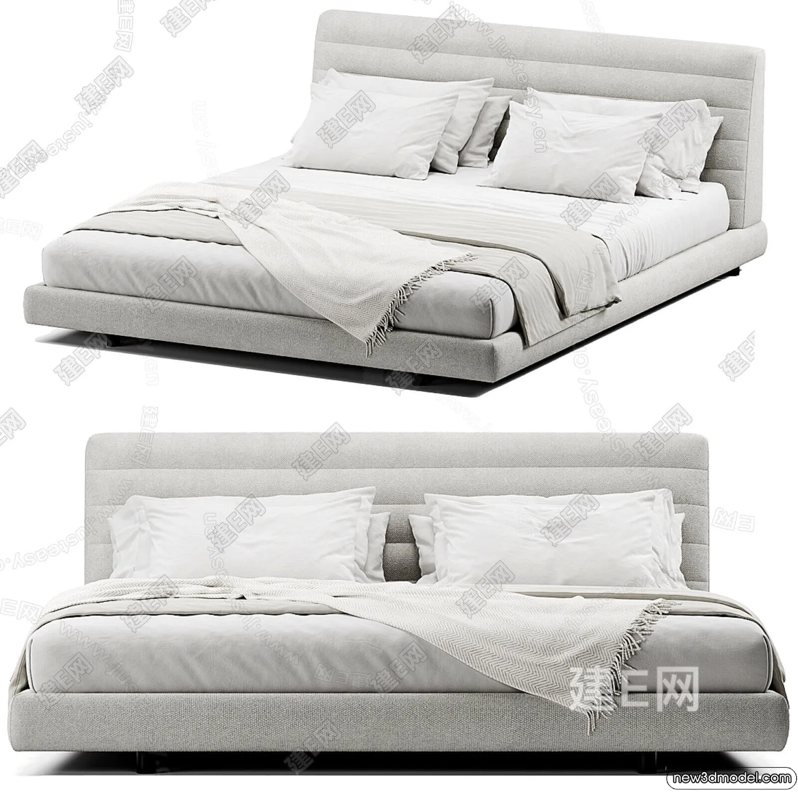 Bed 3D Models - 3D Furniture for Bedroom - 075