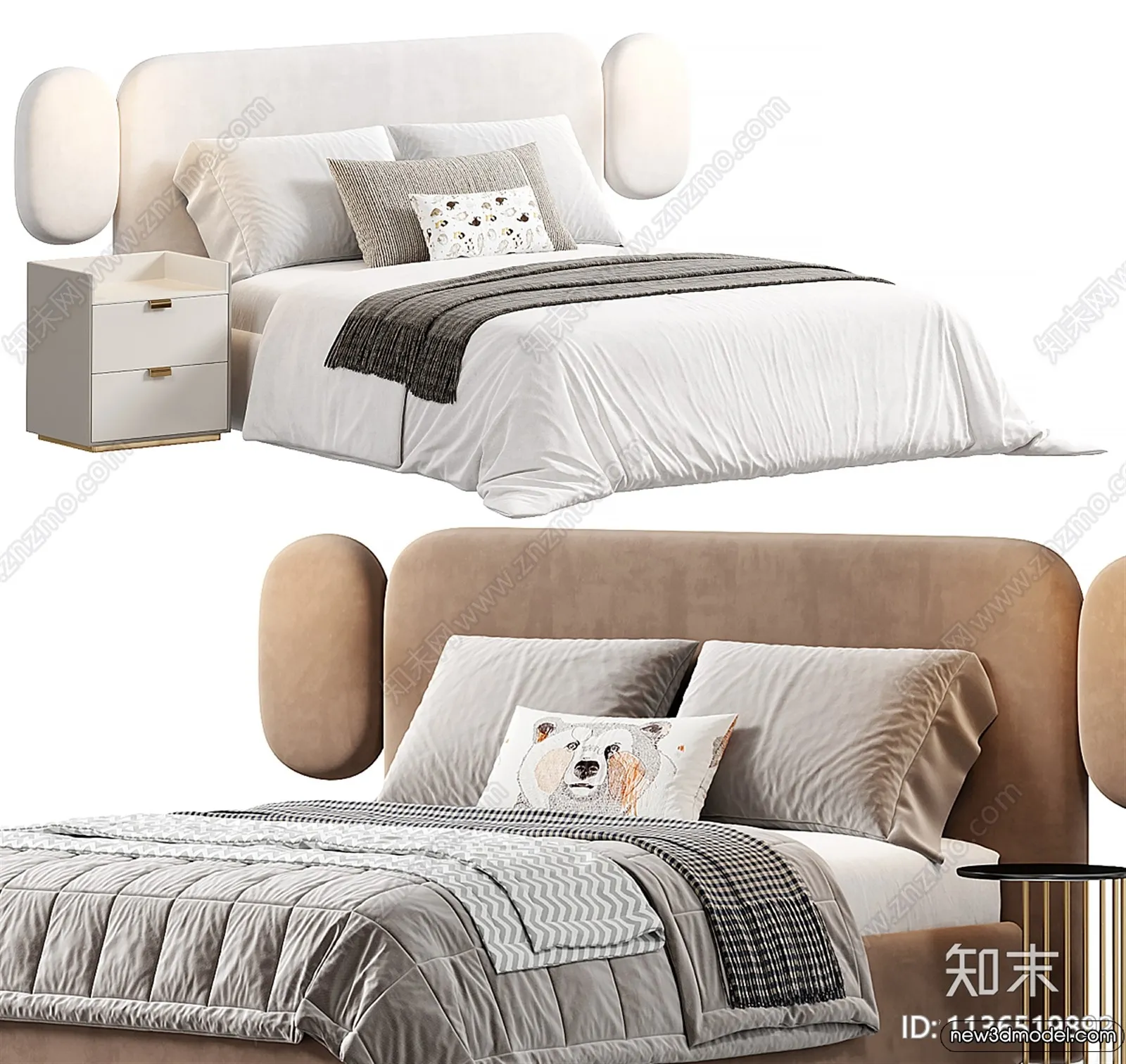 Bed 3D Models - 3D Furniture for Bedroom - 080